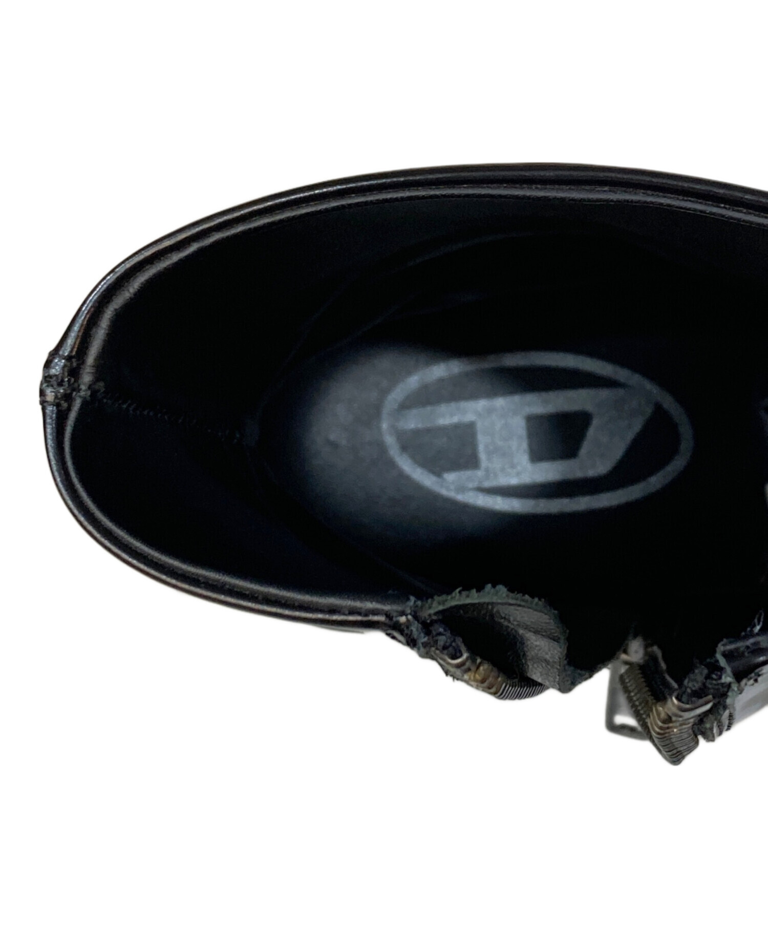 中古・古着通販】DIESEL (ディーゼル) スクエアトゥブーツ ブラック