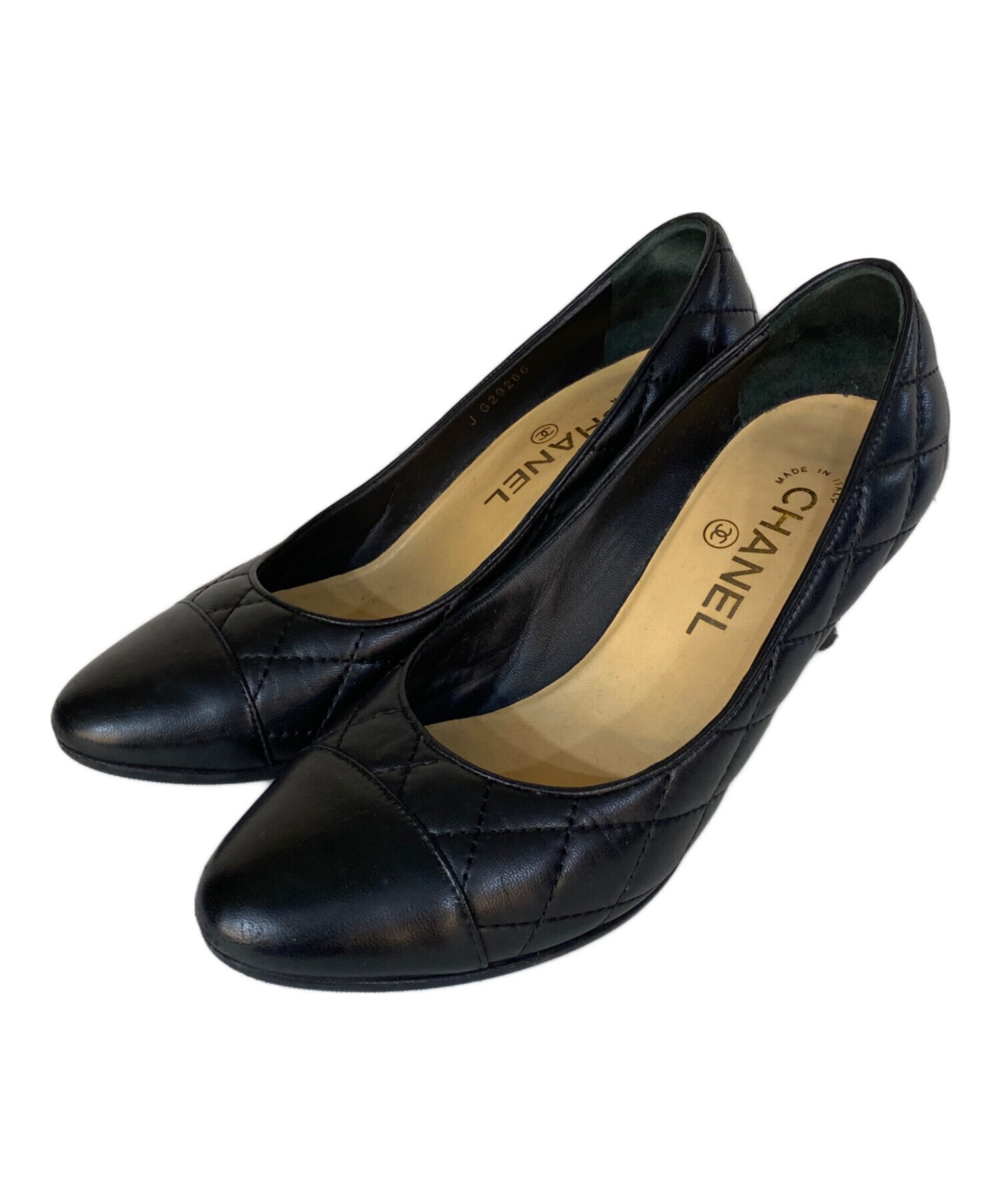 中古・古着通販】CHANEL (シャネル) キルティング ヒール 中古・古着通販】CHANEL (シャネル) キルティング ヒール