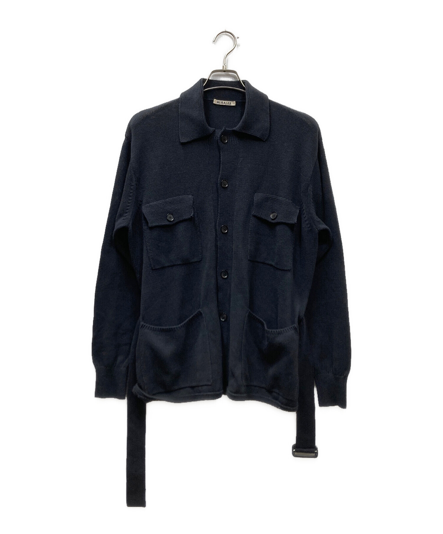 中古・古着通販】AURALEE (オーラリー) ニットカーディガン ネイビー
