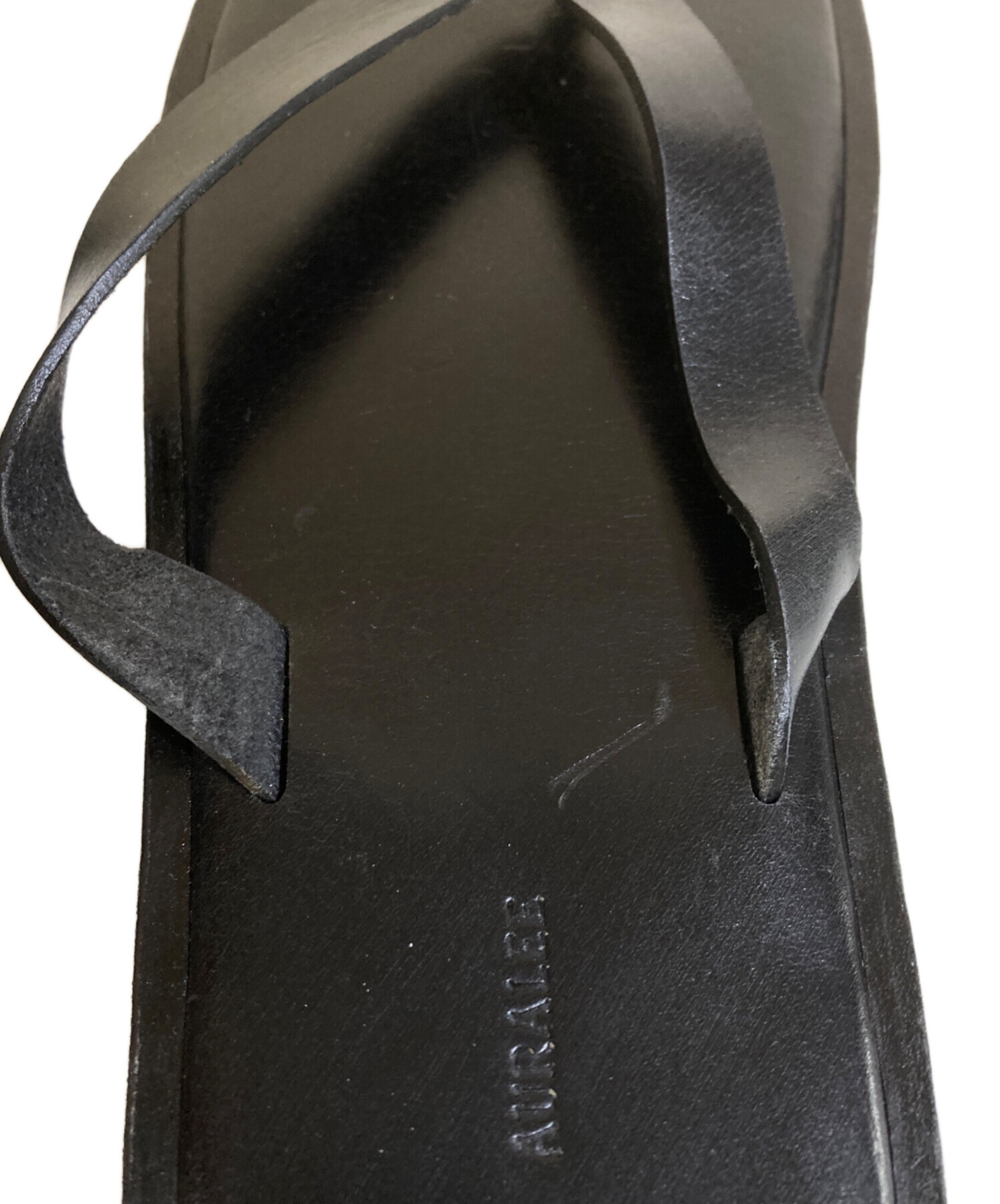中古・古着通販】AURALEE (オーラリー) LEATHER TONG SANDALS ブラック