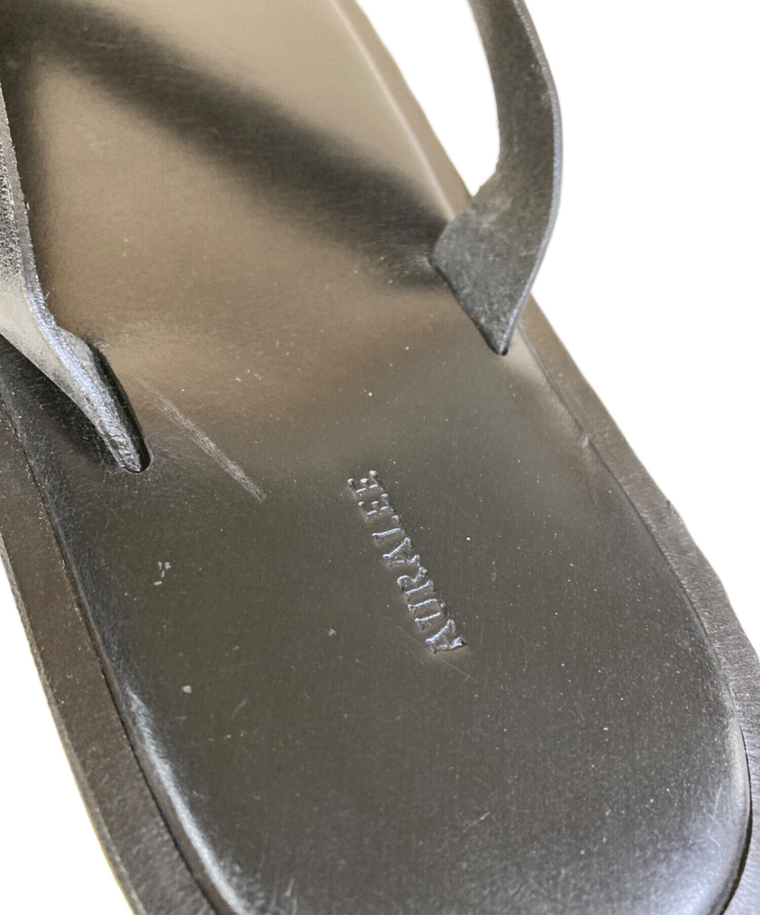 中古・古着通販】AURALEE (オーラリー) LEATHER TONG SANDALS ブラック