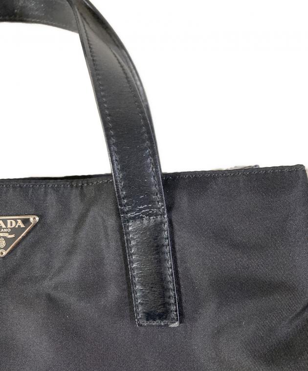 中古・古着通販】PRADA (プラダ) レザー切替ナイロン ハンドバッグ