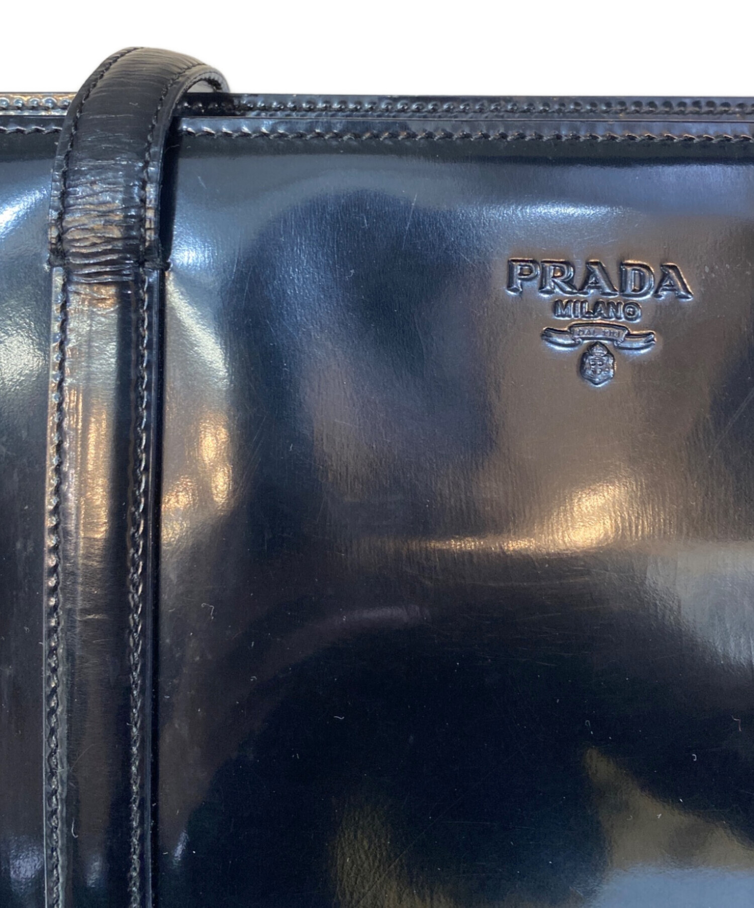 中古・古着通販】PRADA (プラダ) パテントレザー トートバッグ