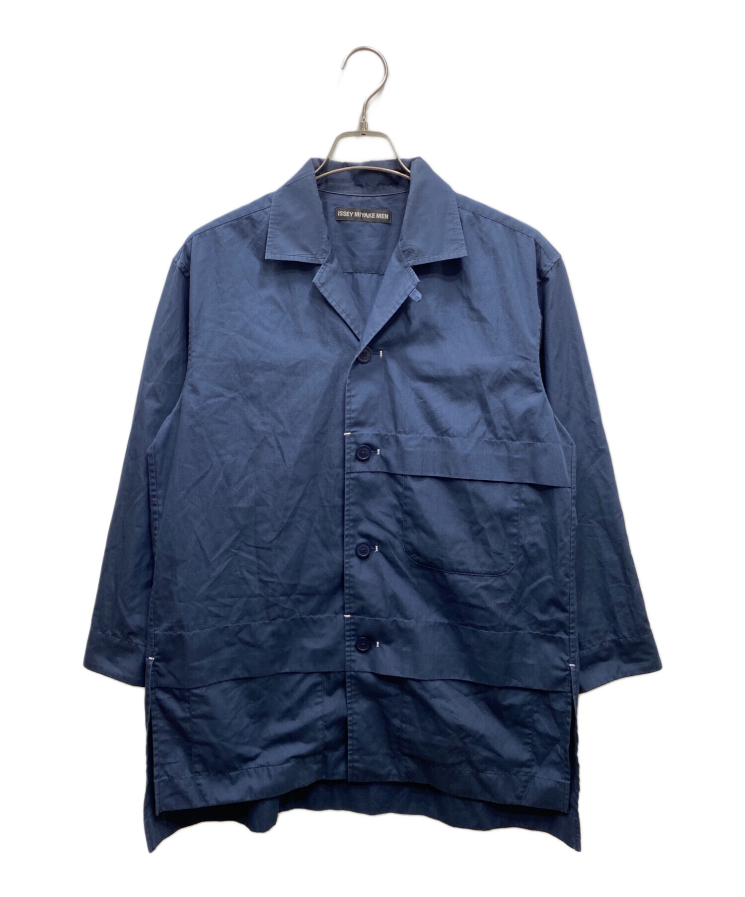 中古・古着通販】ISSEY MIYAKE (イッセイミヤケ) 長袖シャツ ネイビー