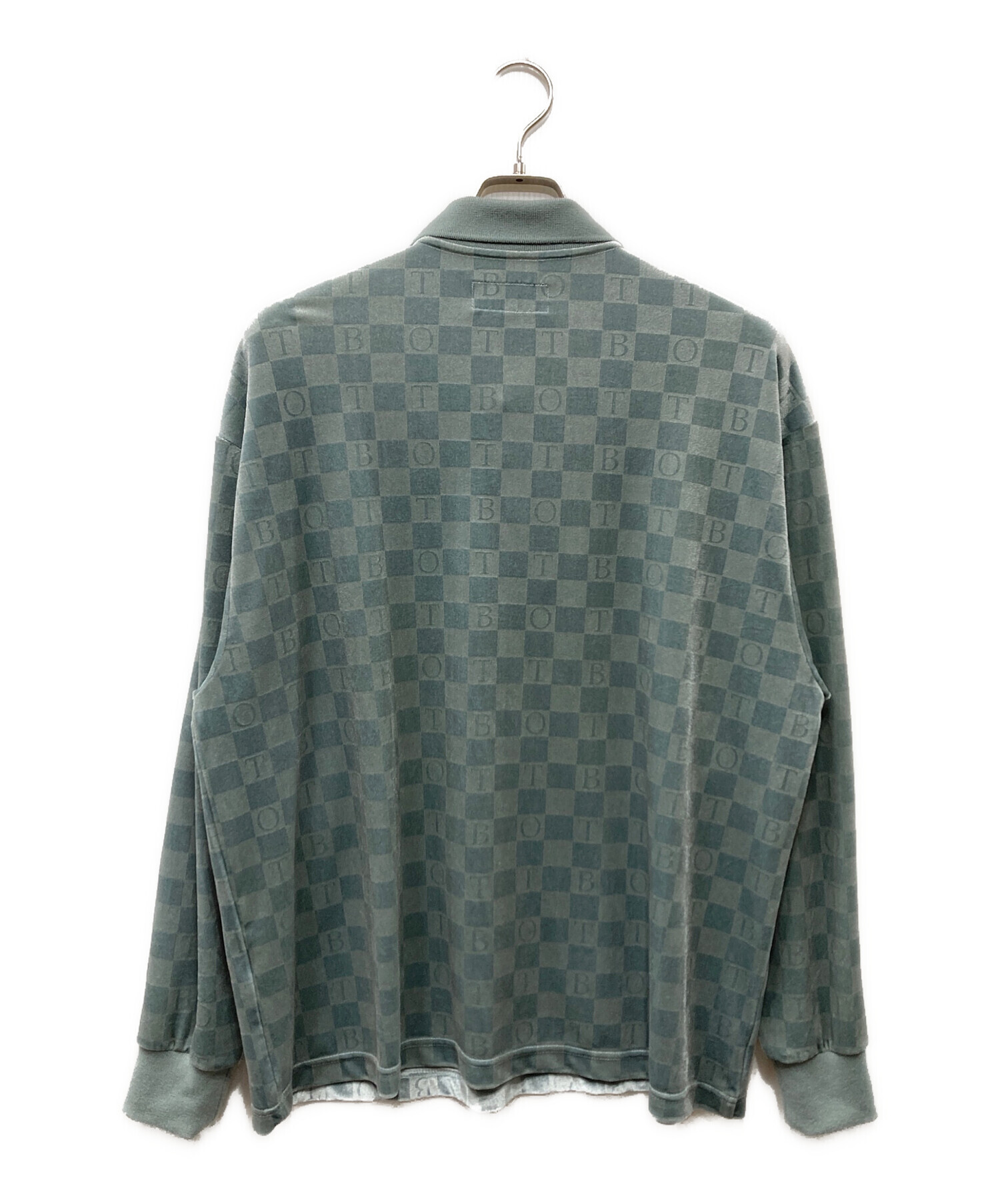 中古・古着通販】BoTT (ボット) Checkboard Velour ポロシャツ ブルー