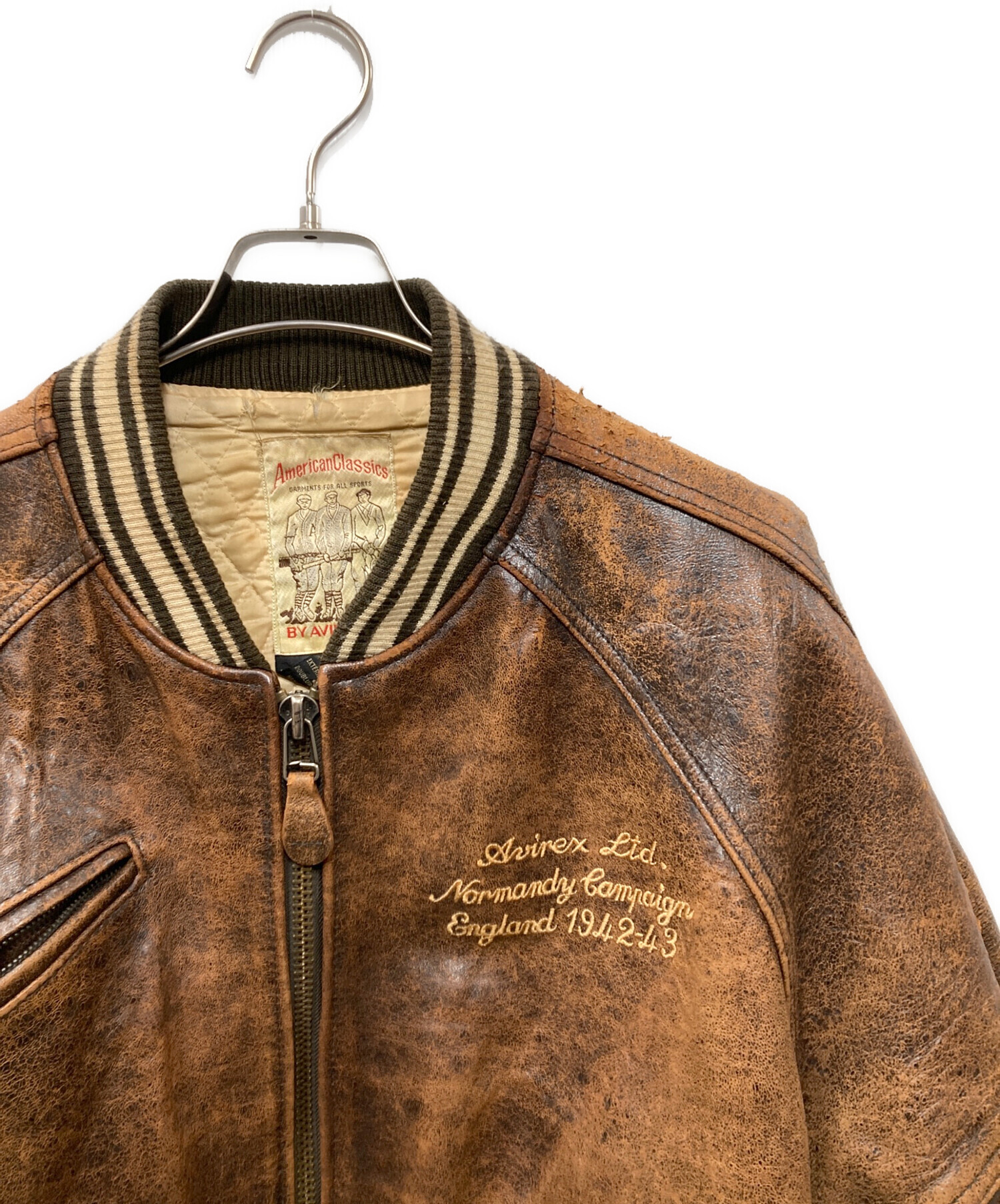 中古・古着通販】AVIREX (アヴィレックス) レザー スタジャン