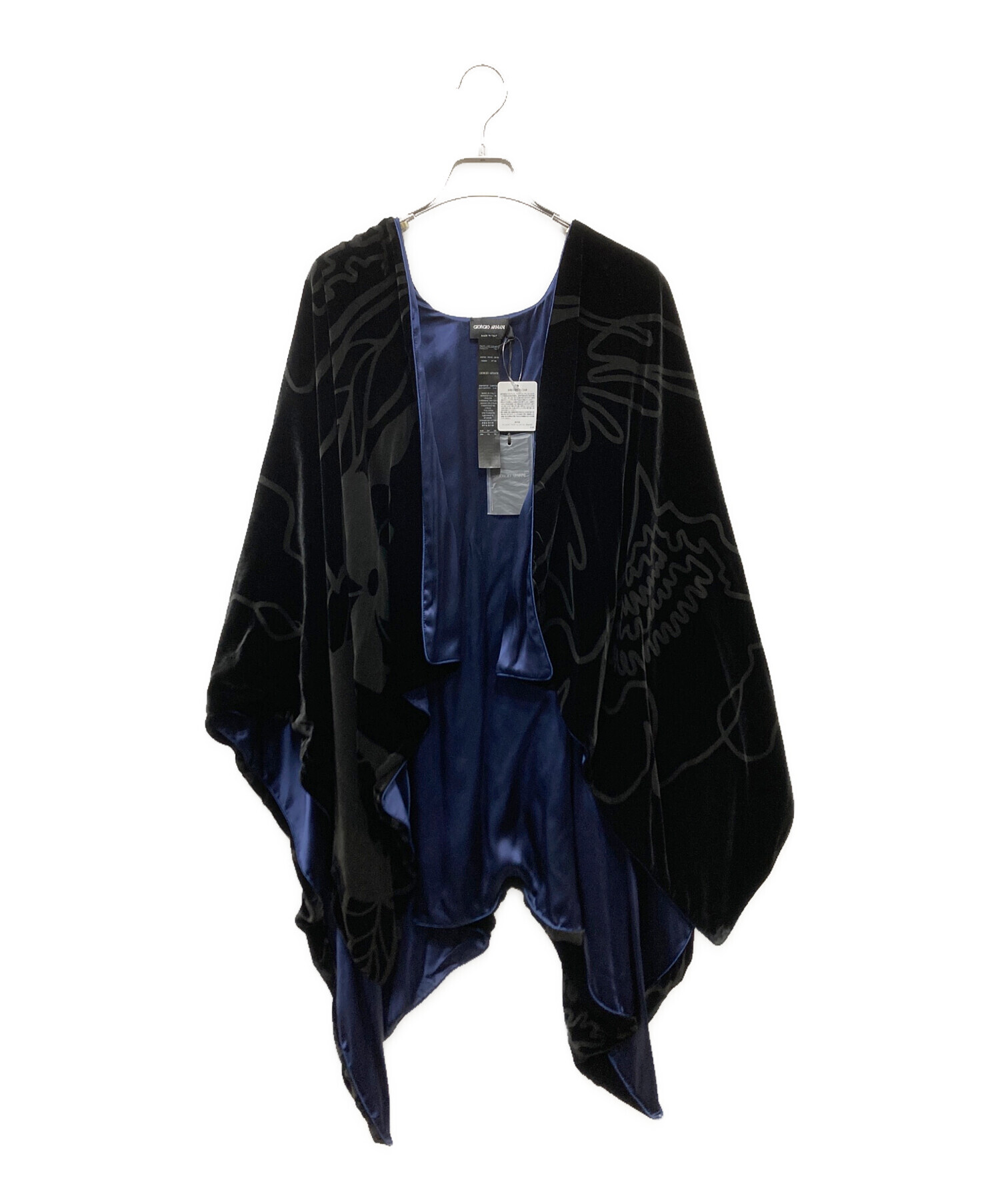 ARMANI/アルマーニ　ドレス 花柄 ジャケット シワ加工 ネイビー 50 ARMANI/アルマーニ ドレス 花柄 ジャケット シワ加工 ネイビー 50