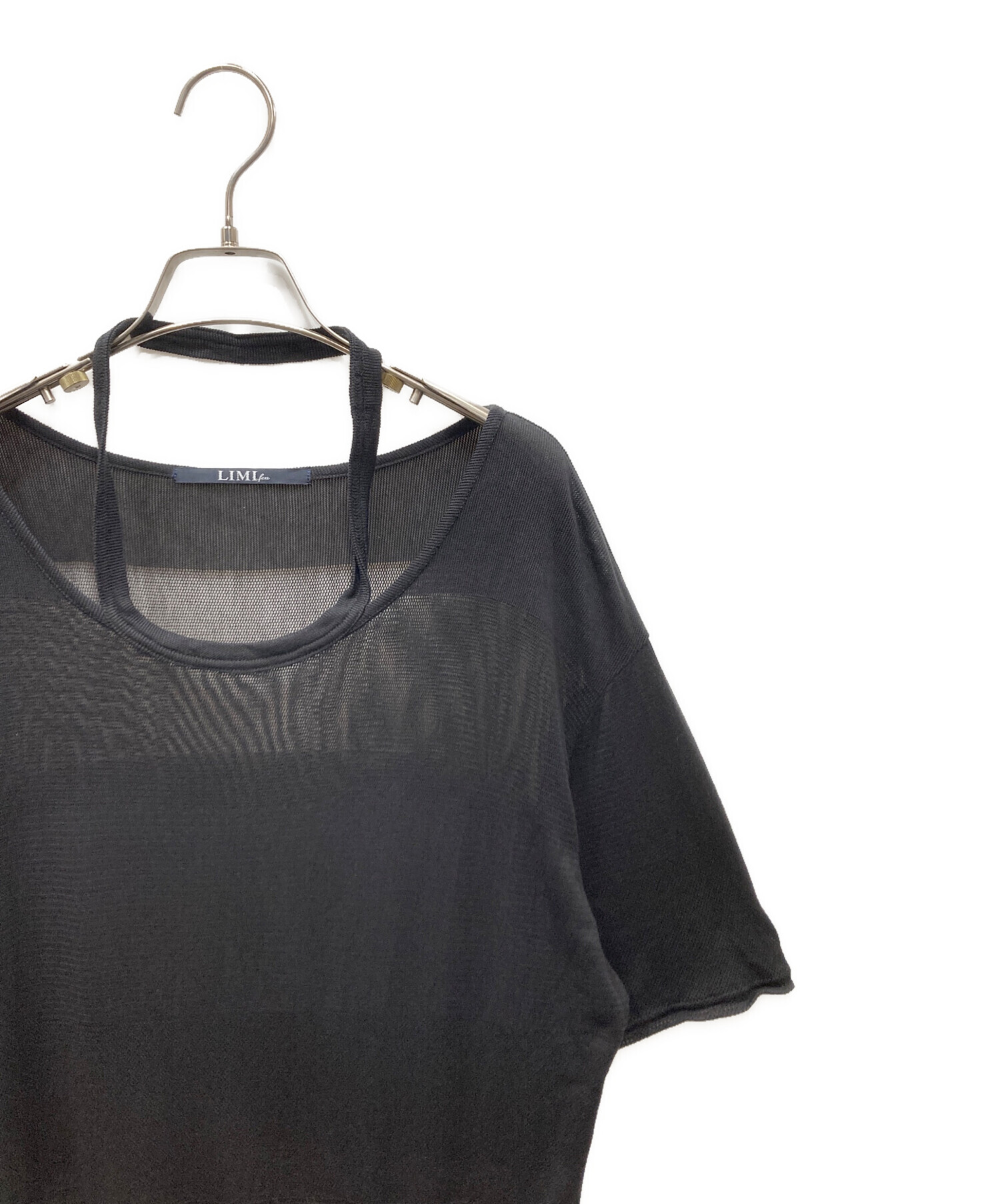 中古・古着通販】LIMI feu (リミフゥ) MESH STRIPE DESIGN NECK OP
