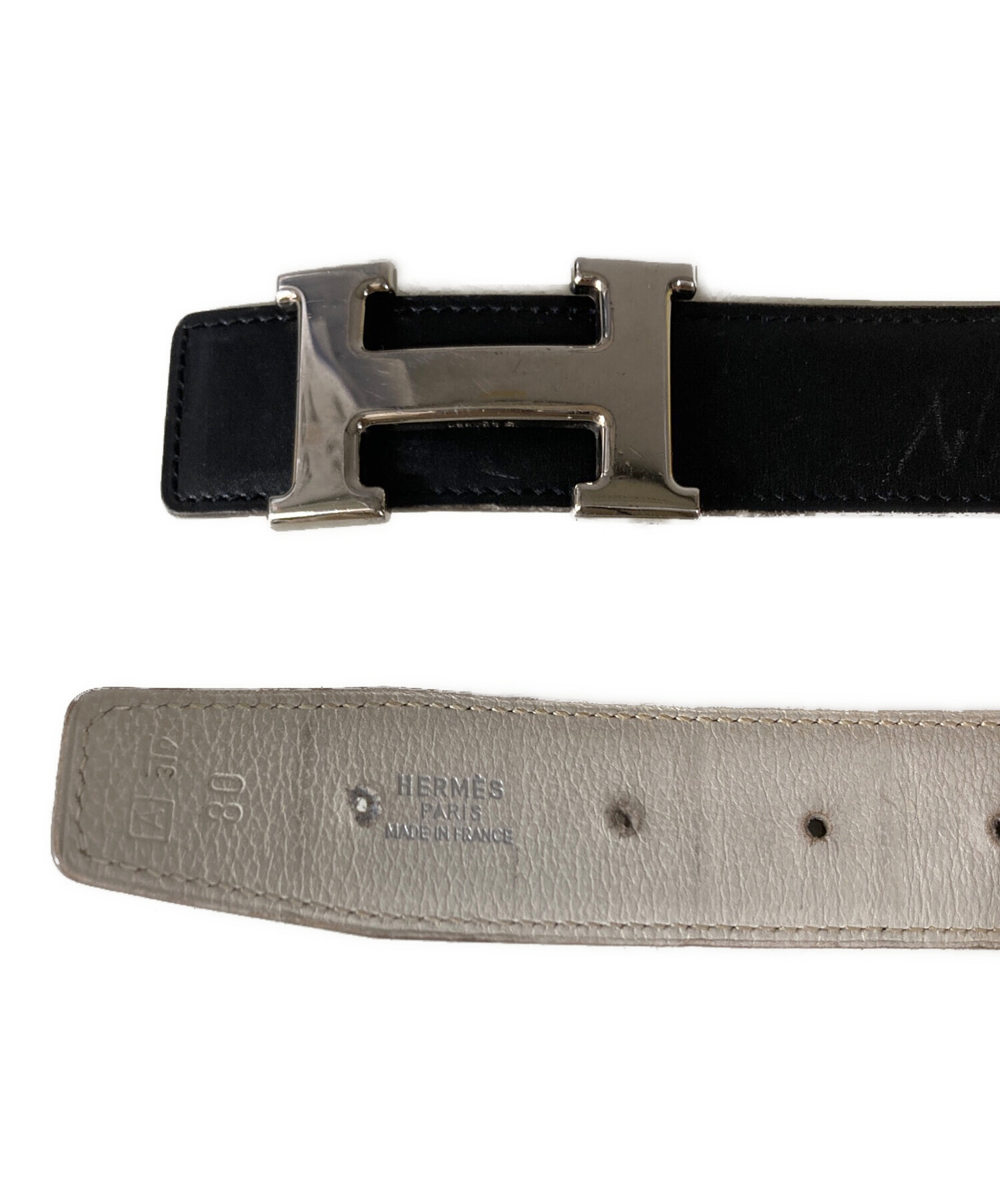 中古・古着通販】HERMES (エルメス) H リバーシブル レザーベルト