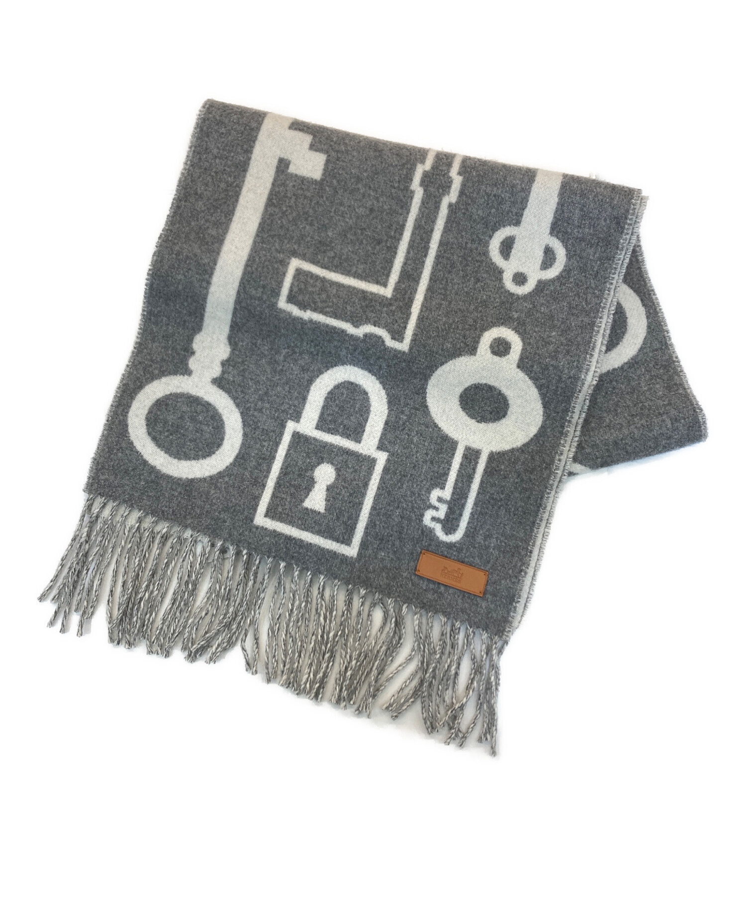 中古・古着通販】HERMES (エルメス) カシミヤマフラー グレー