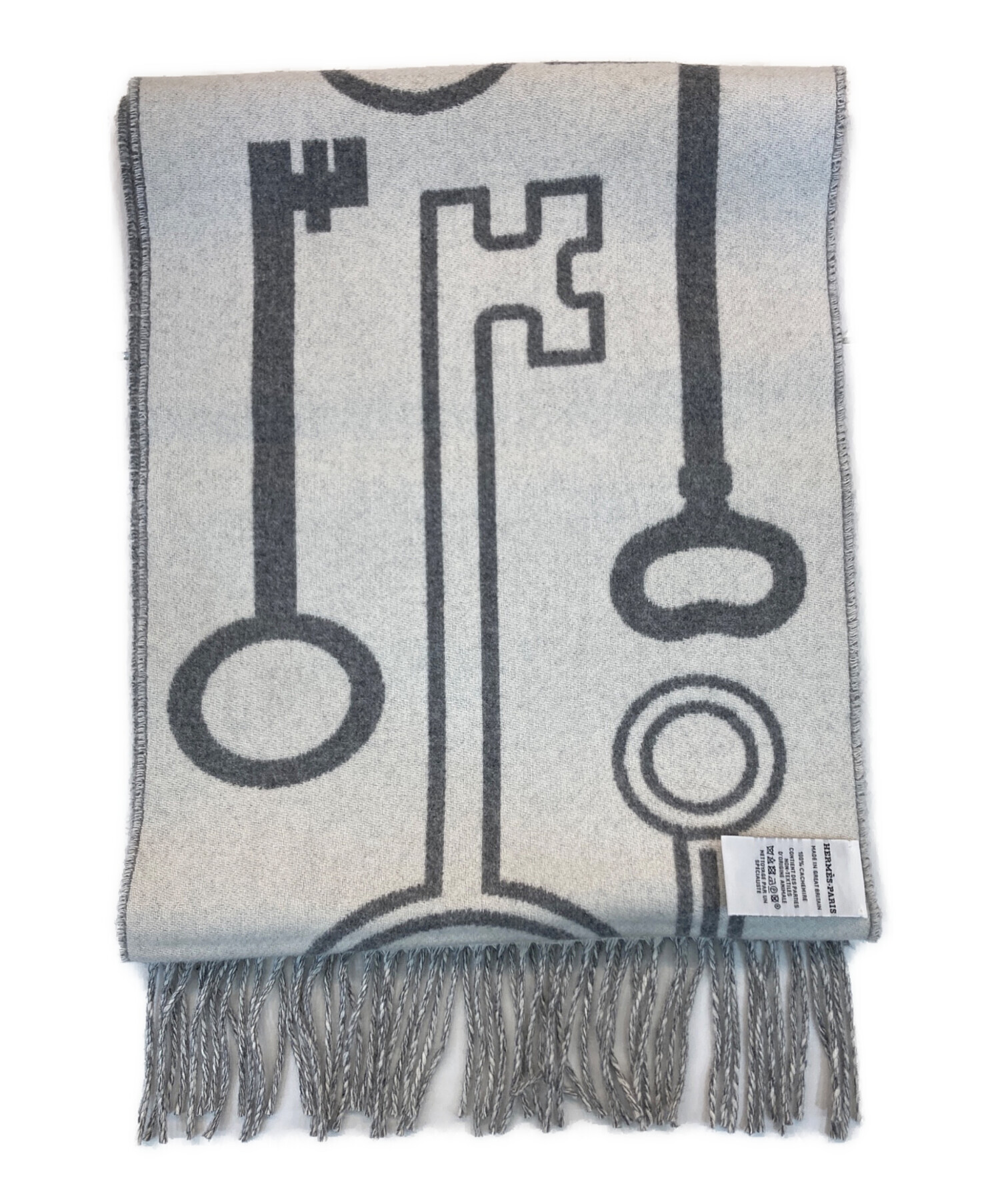 エルメス マフラー チェック カシミヤ グレー ブランド小物 レディース 中古 中古・古着通販】HERMES (エルメス) カシミヤマフラー グレー