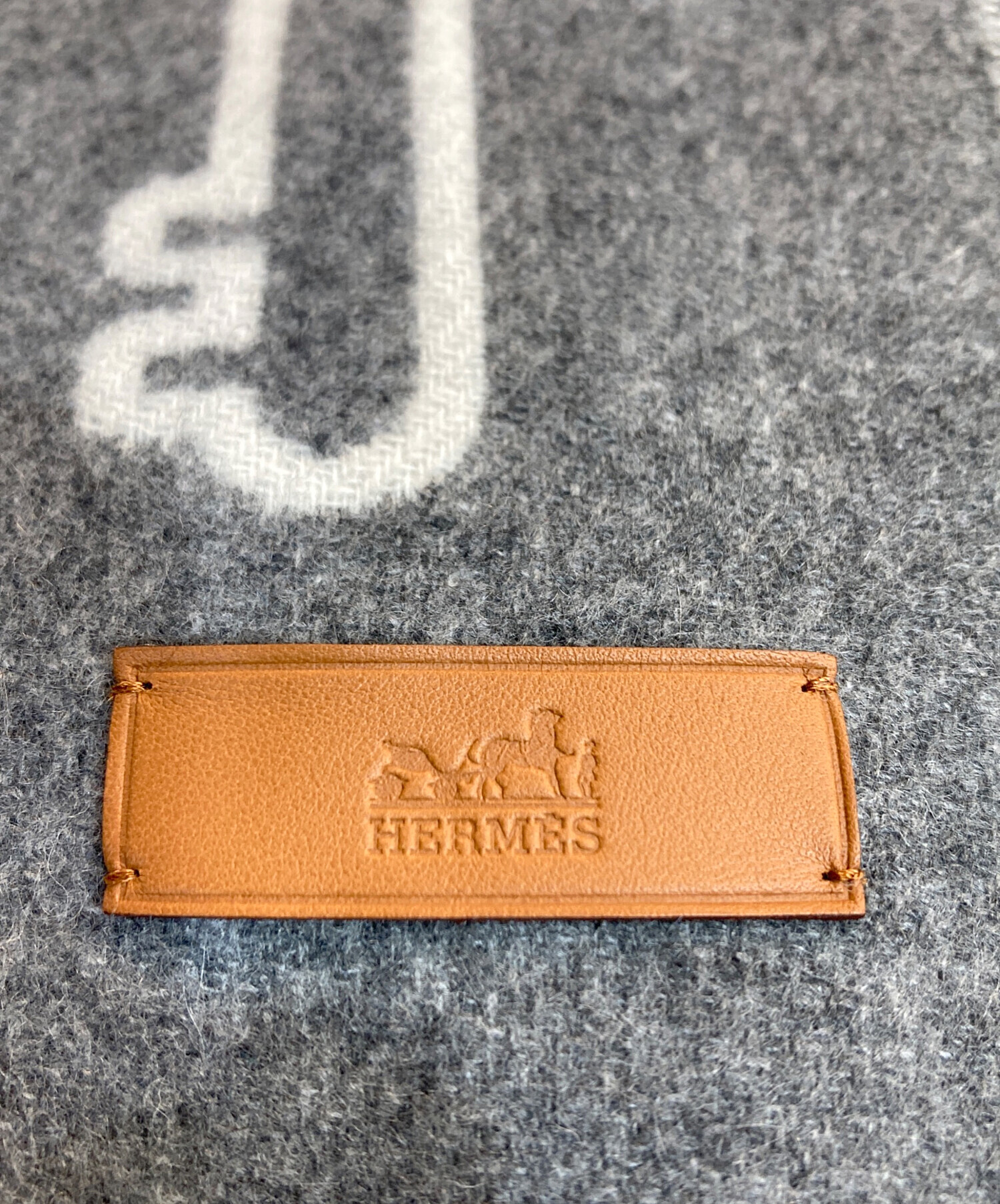 中古・古着通販】HERMES (エルメス) カシミヤマフラー グレー