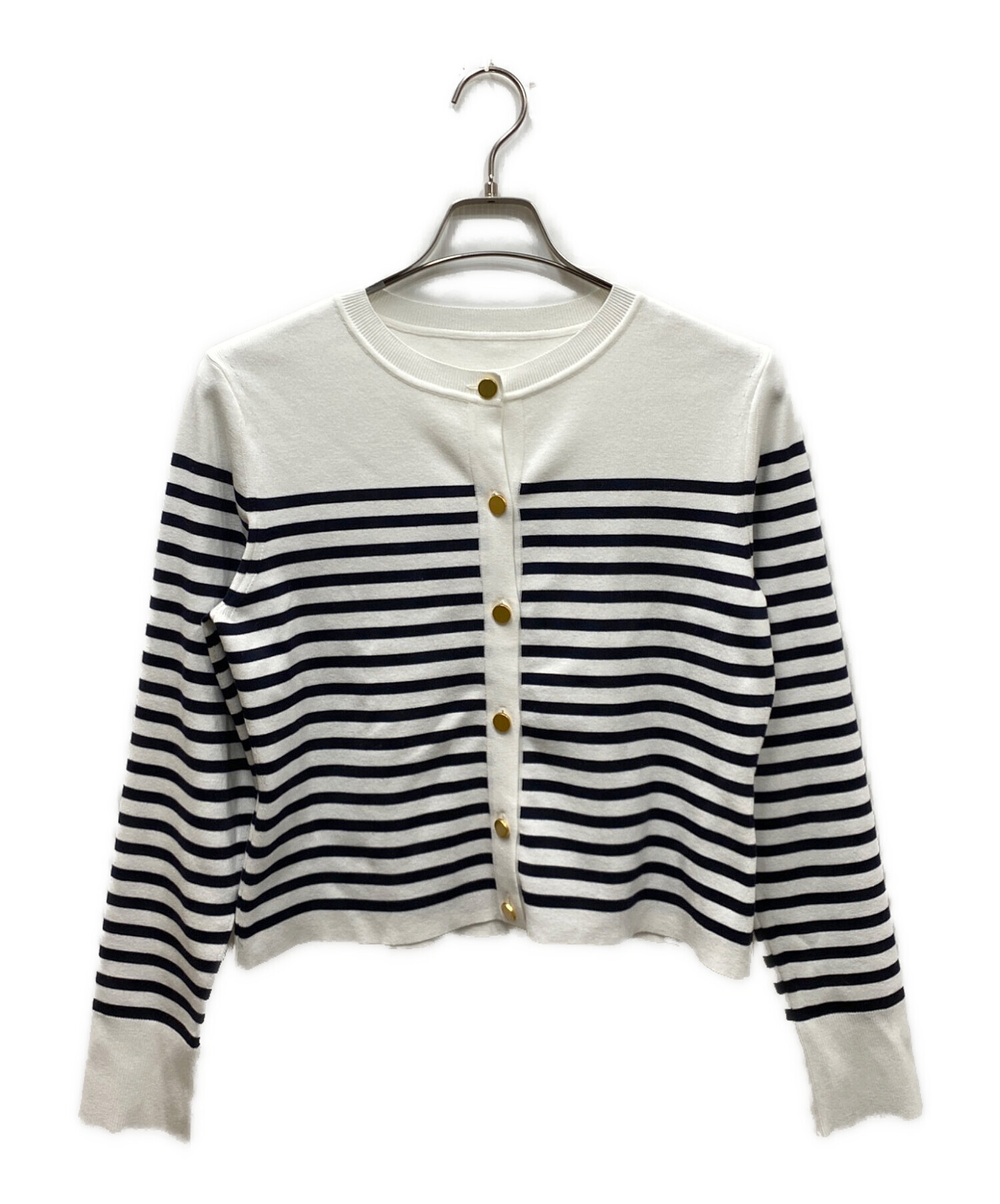 中古・古着通販】FOXEY (フォクシー) ボーダーコットンカーディガン