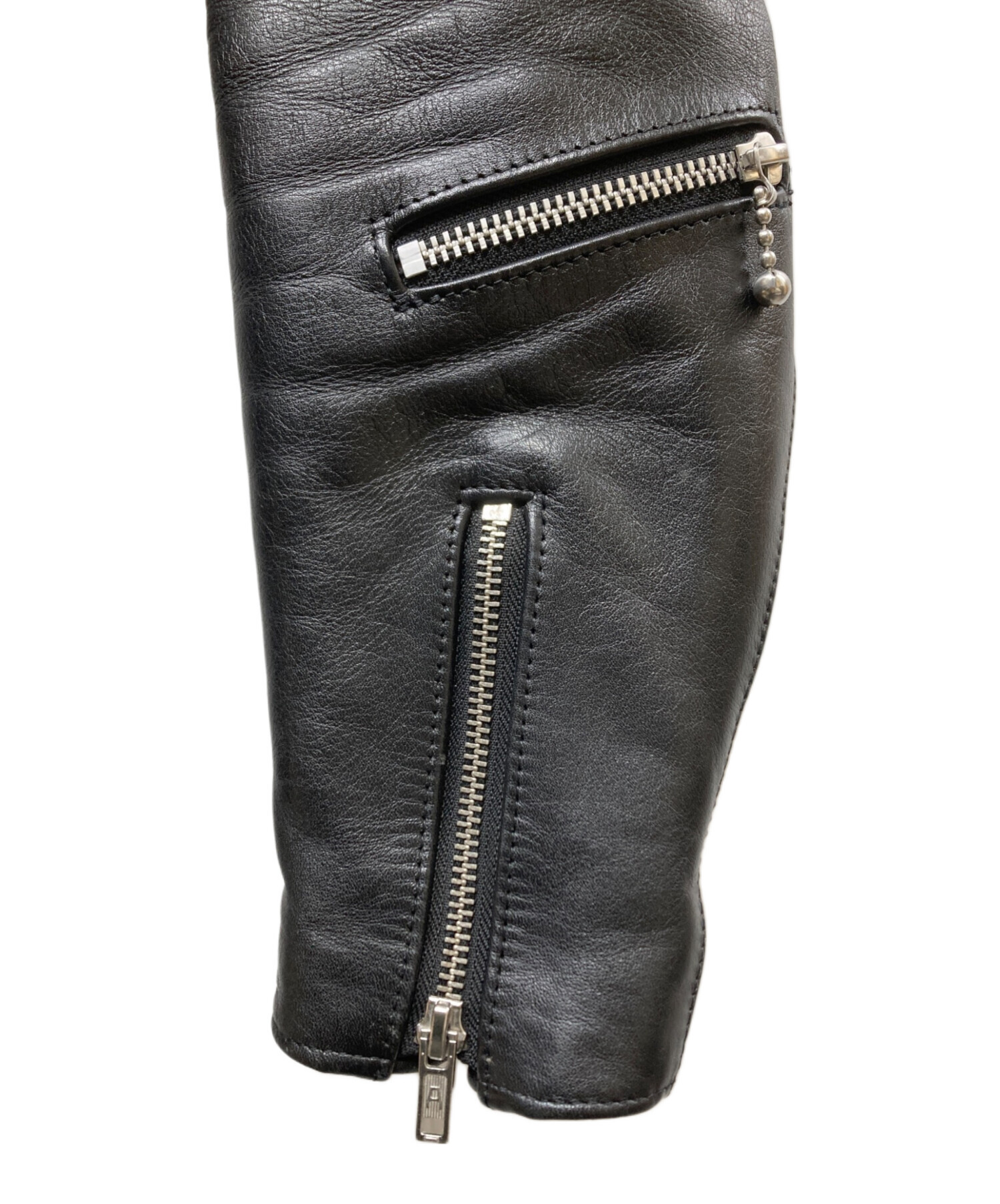 トリプルシックスレザーウェア ライダースジャケット 38 中古・古着通販】666 (トリプルシックス レザーウェア) フロント