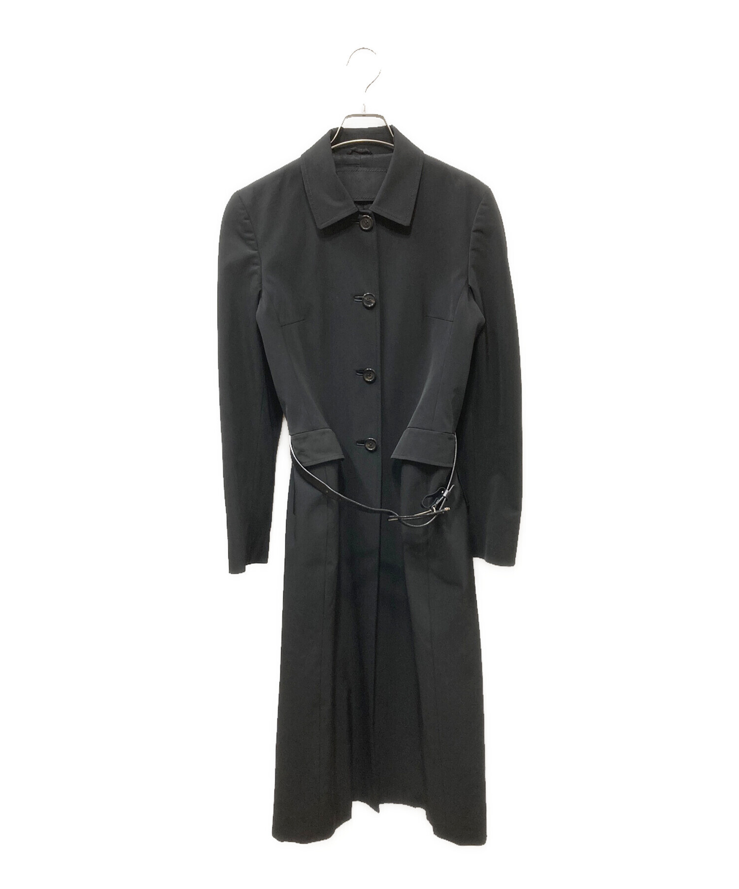 中古・古着通販】PRADA (プラダ) レザー切替ステンカラーコート