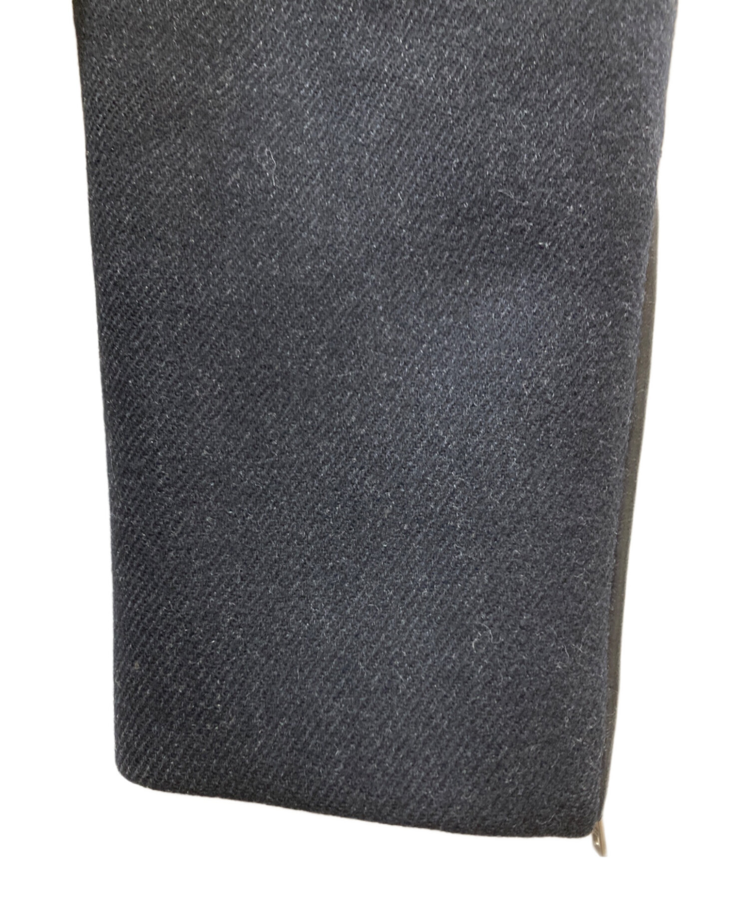 中古・古着通販】PRADA (プラダ) レザーパイピングウール比翼コート