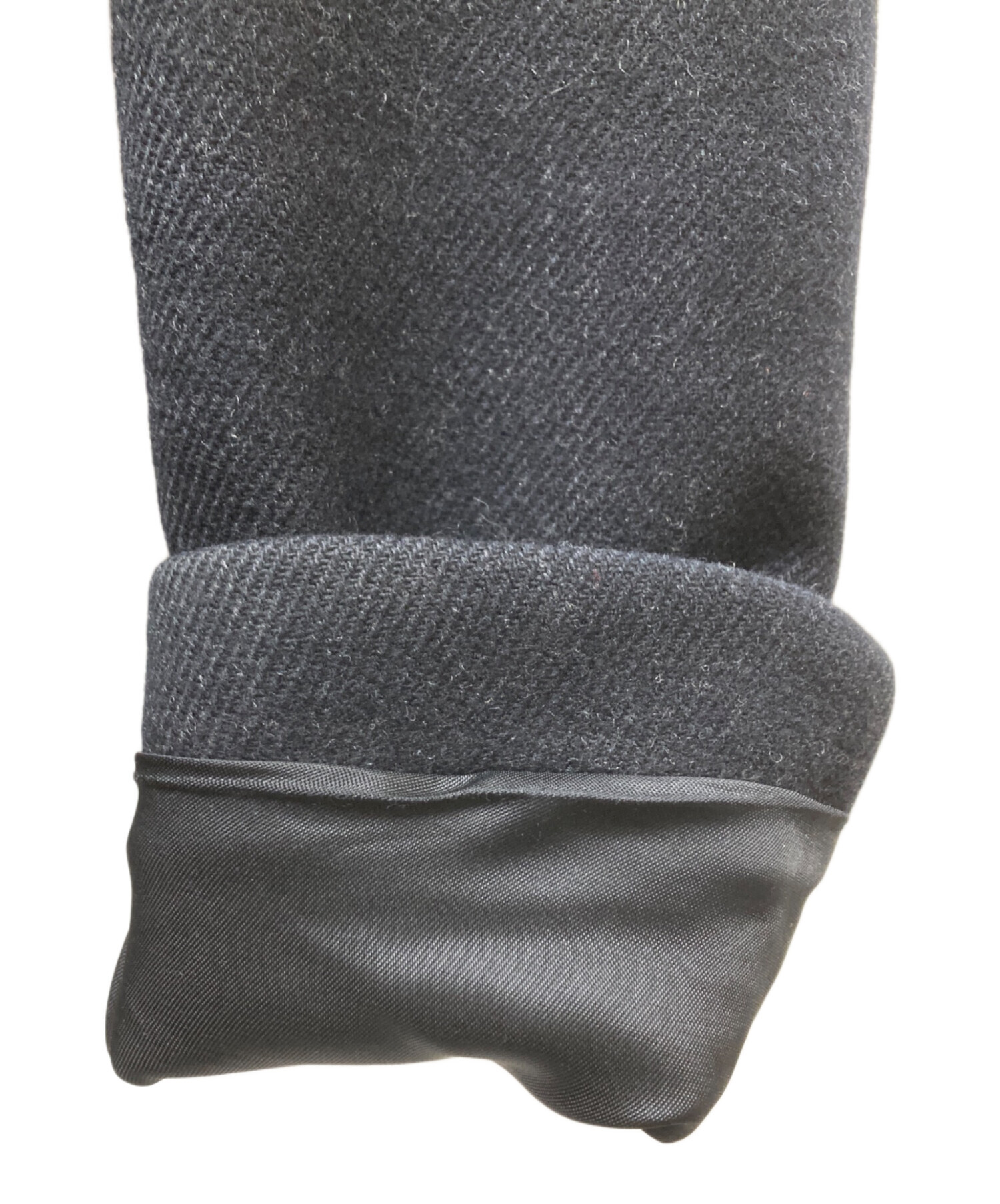 中古・古着通販】PRADA (プラダ) レザーパイピングウール比翼コート