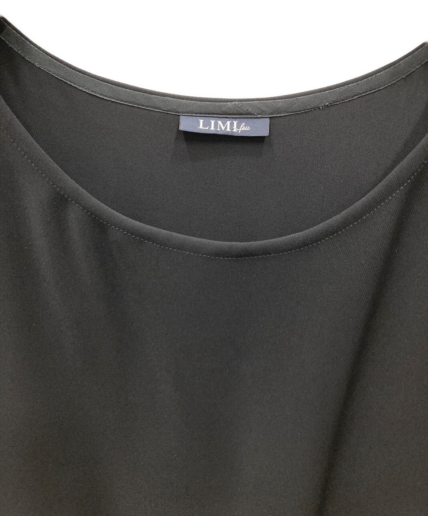 中古・古着通販】LIMI feu (リミフゥ) 半袖ワンピース ブラック サイズ