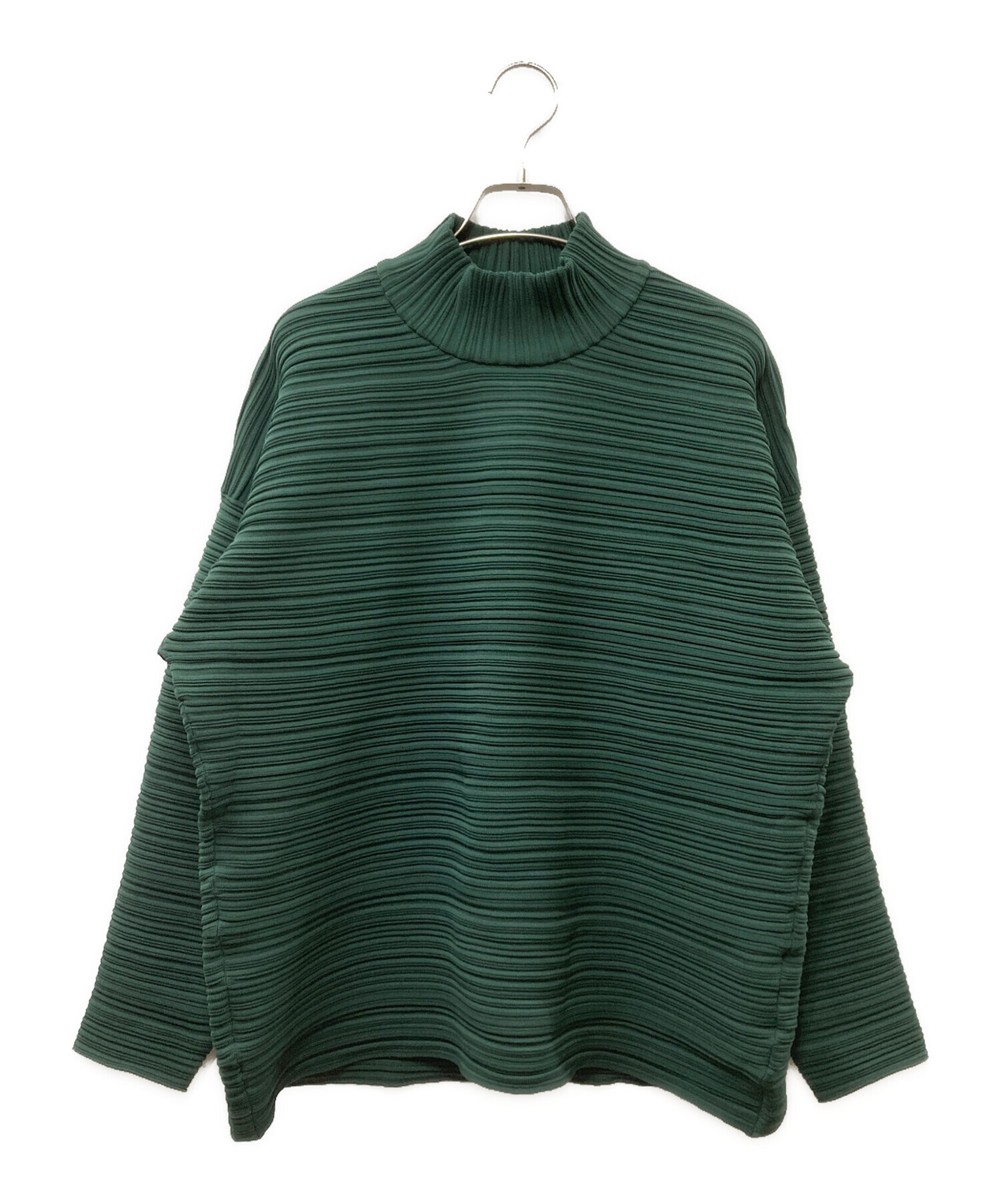 PLEATS PLEASE カットソー ダークグリーン サイズ4 美品 中古・古着通販】PLEATS PLEASE (プリーツプリーズ) プリーツニット