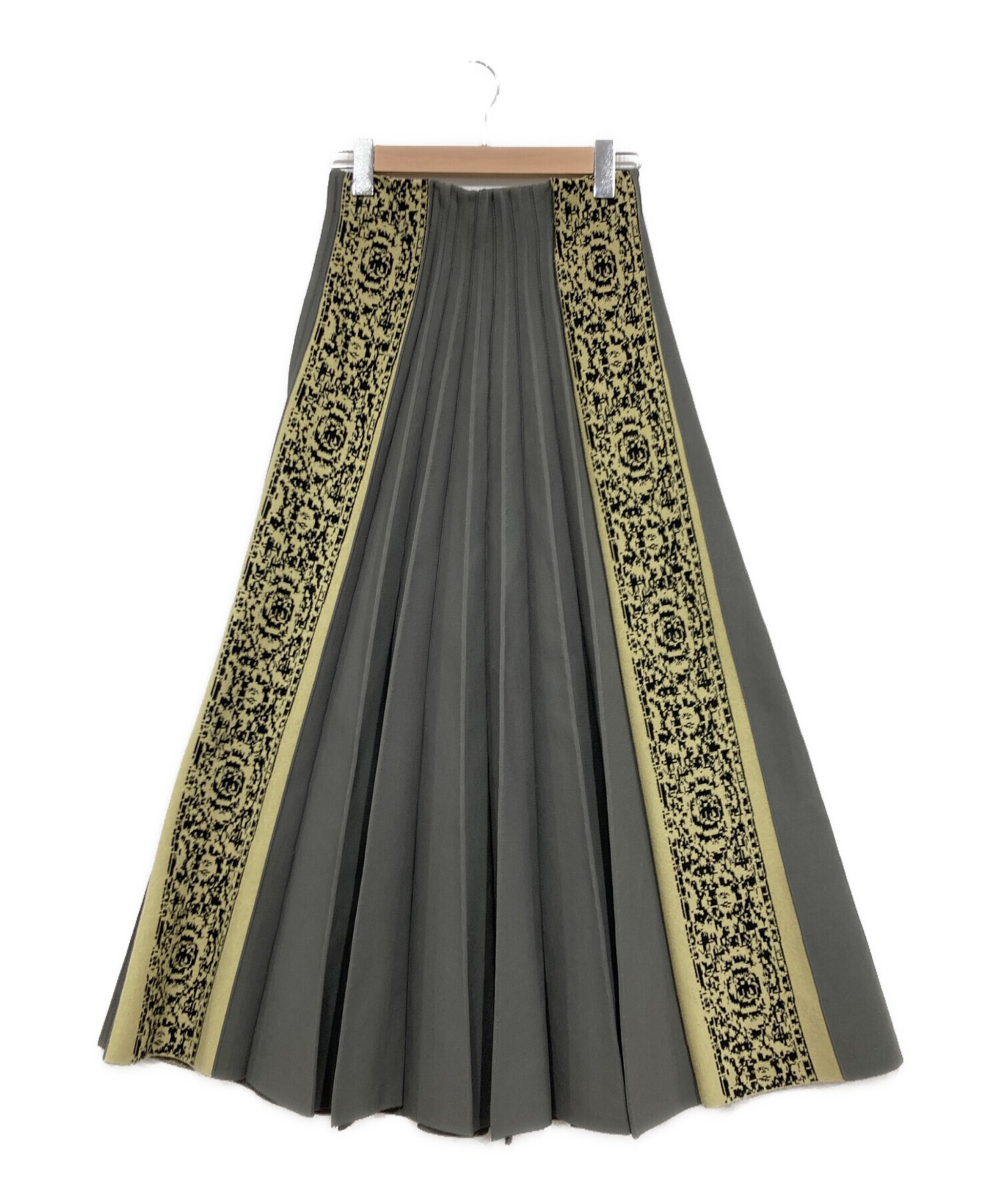 中古・古着通販】Ameri (アメリ) SIDE PLEATS JACQUARD KNIT SKIRT