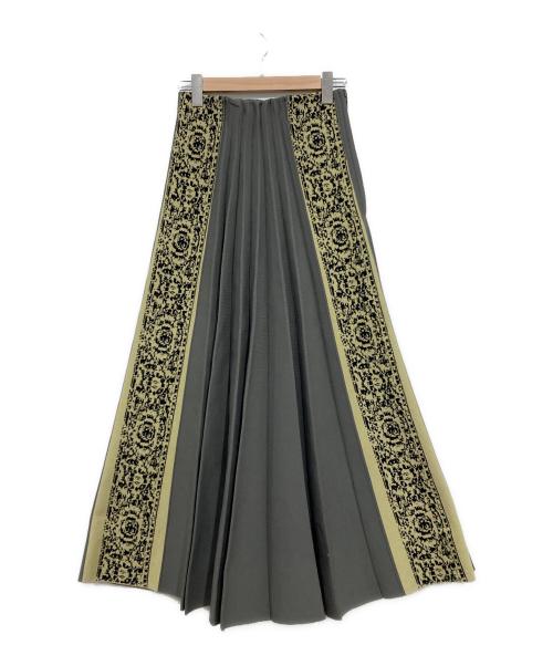 中古・古着通販】Ameri (アメリ) SIDE PLEATS JACQUARD KNIT SKIRT
