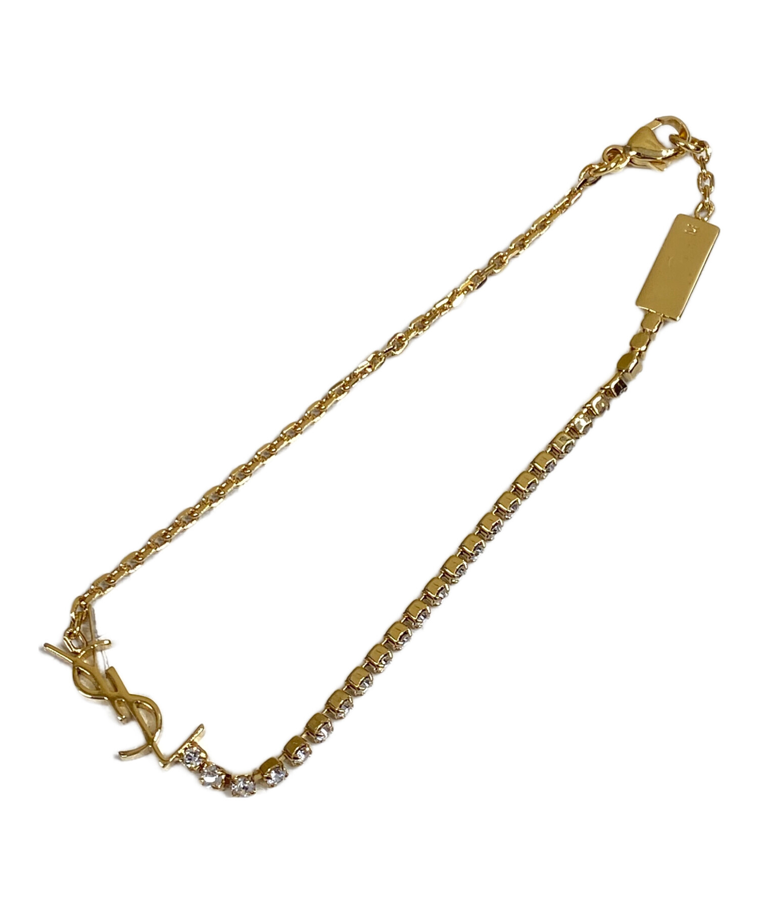 SAINT LAURENT PARIS ブレスレット ゴールド 中古・古着通販】Saint Laurent Paris (サンローランパリ) Monogranne