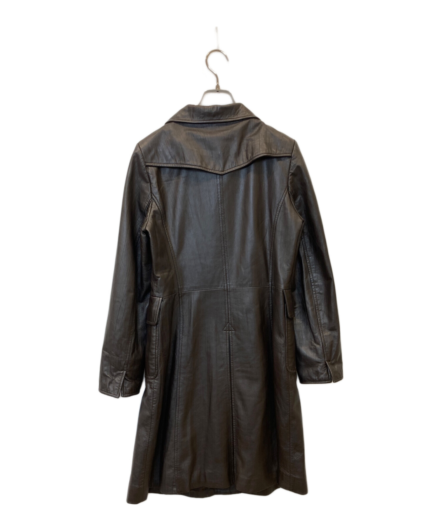中古・古着通販】BALMAIN (バルマン) ラムレザーコート ブラウン