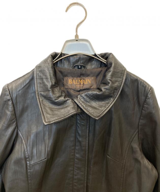 中古・古着通販】BALMAIN (バルマン) ラムレザーコート ブラウン