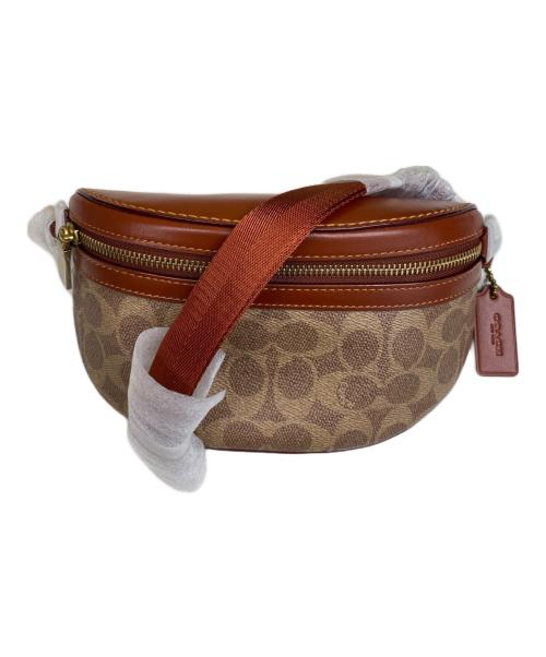 未使用　タグ付き　コーチ　COACH ブラウン　ボディーバッグ 中古・古着通販】COACH (コーチ) シグネチャーボディーバッグ ブラウン