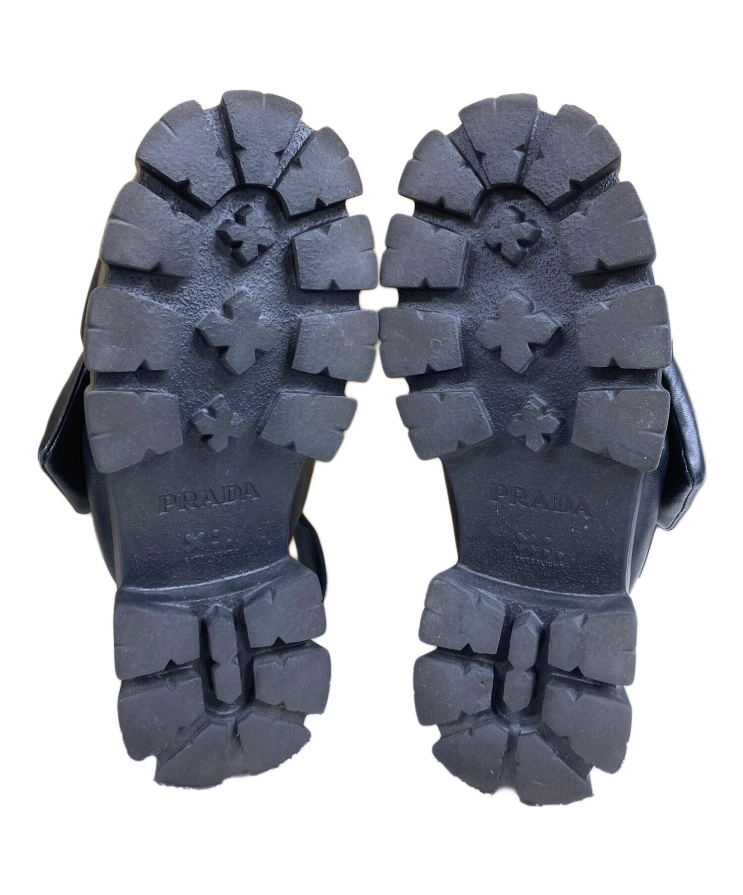 中古・古着通販】PRADA (プラダ) モノリスパテッドレザーサンダル