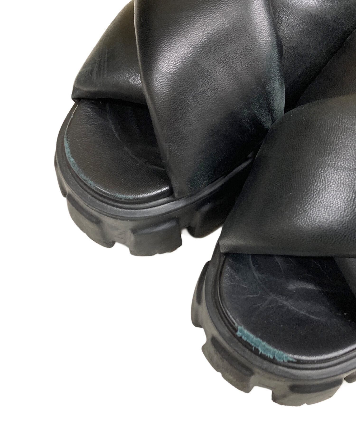 中古・古着通販】PRADA (プラダ) モノリスパテッドレザーサンダル