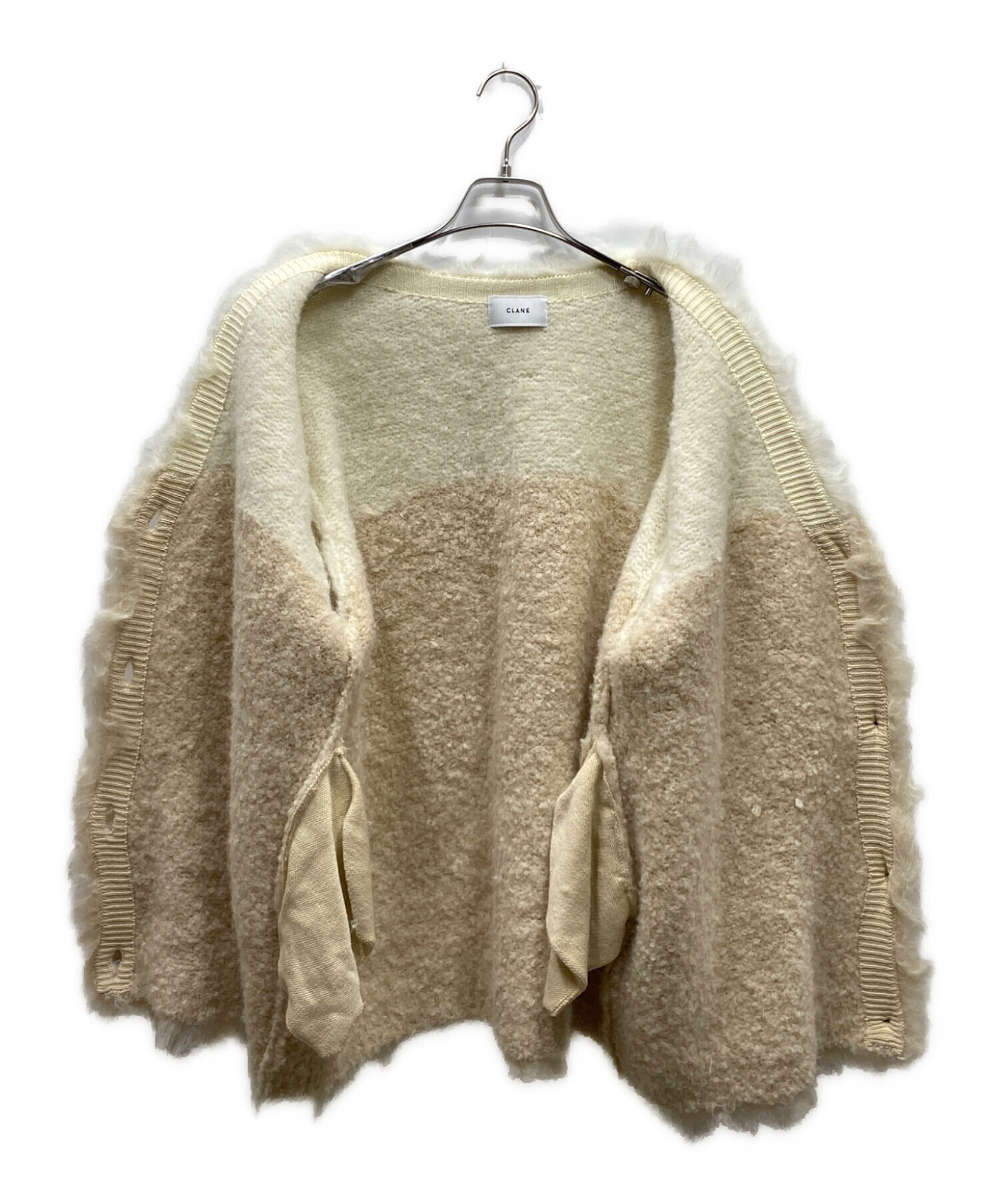 中古・古着通販】CLANE (クラネ) BI COLOR SHAGGY KNIT CARDIGAN 中古・古着通販】CLANE (クラネ) BI COLOR SHAGGY KNIT CARDIGAN