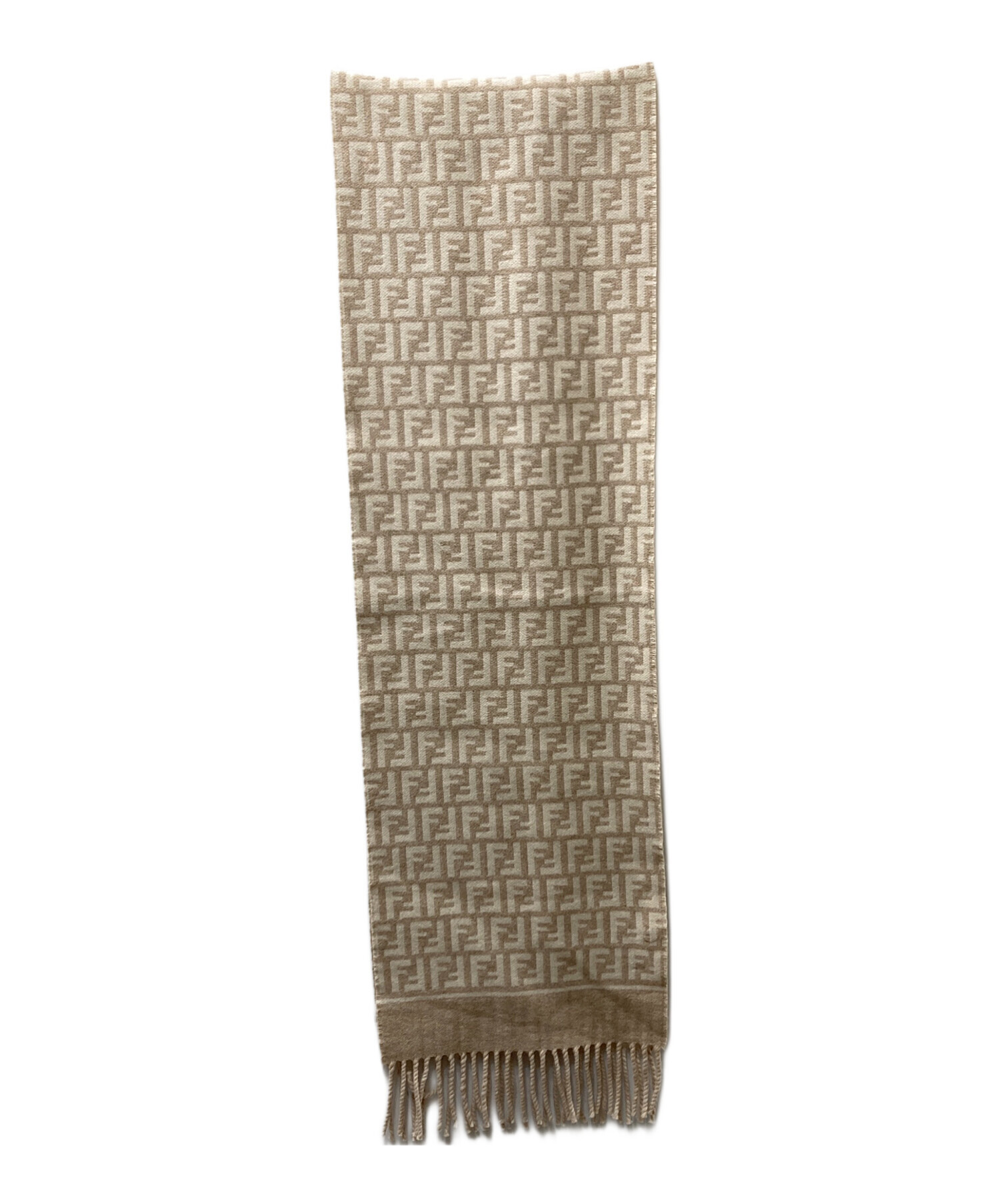 【クリーニング済】フェンディ（FENDI）カシミヤ×コットンウール　マフラー 中古・古着通販】FENDI (フェンディ) ウールカシミヤ FFマフラー 30