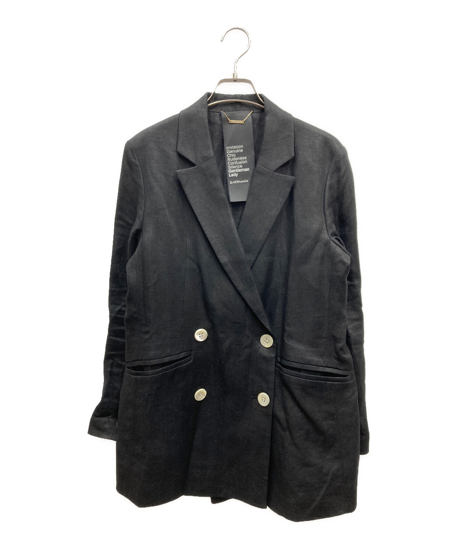 中古・古着通販】Chaos (カオス) リネンダブルジャケット ブラック