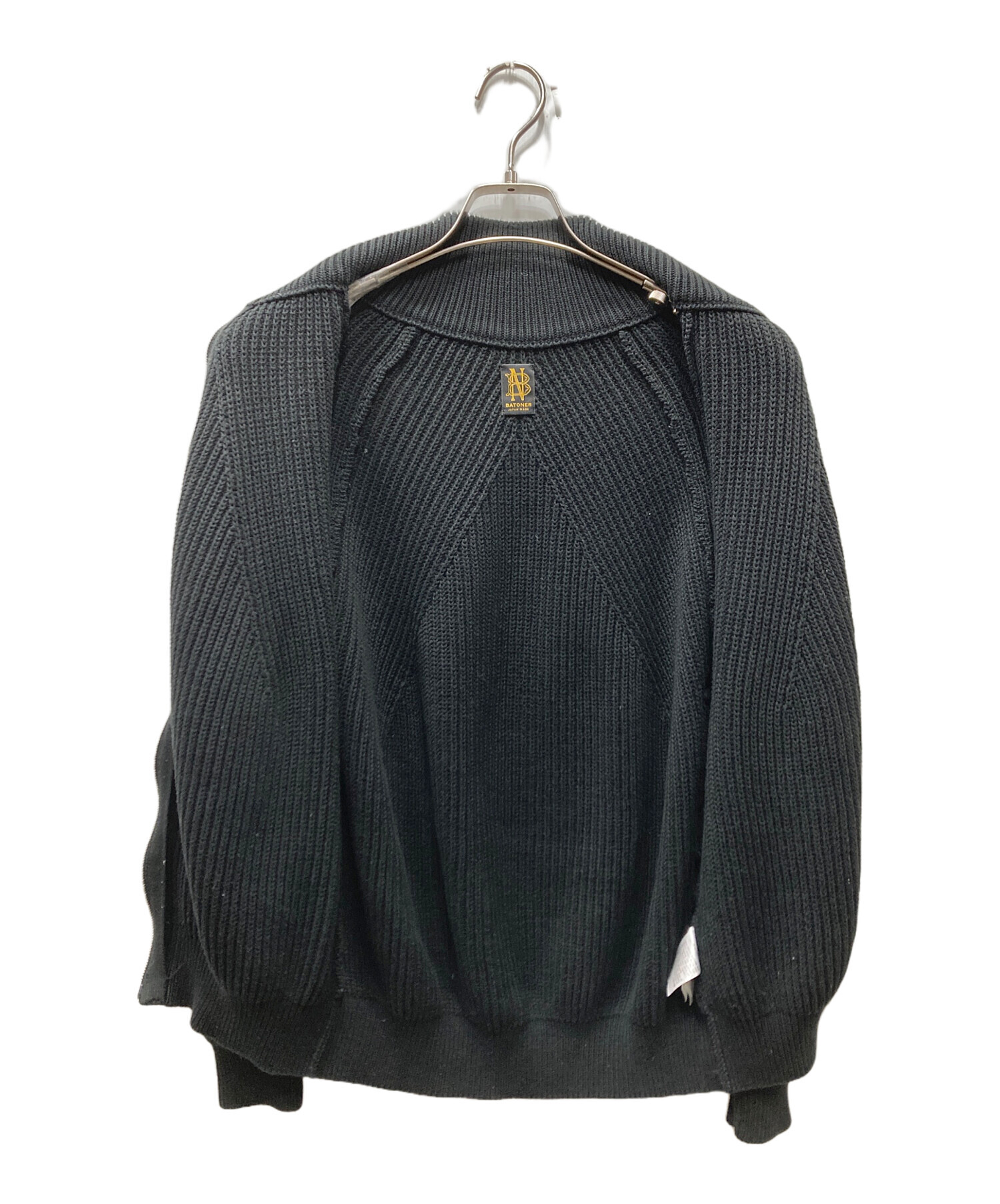 中古・古着通販】BATONER (バトナ―) ドライバーズニット ブラック