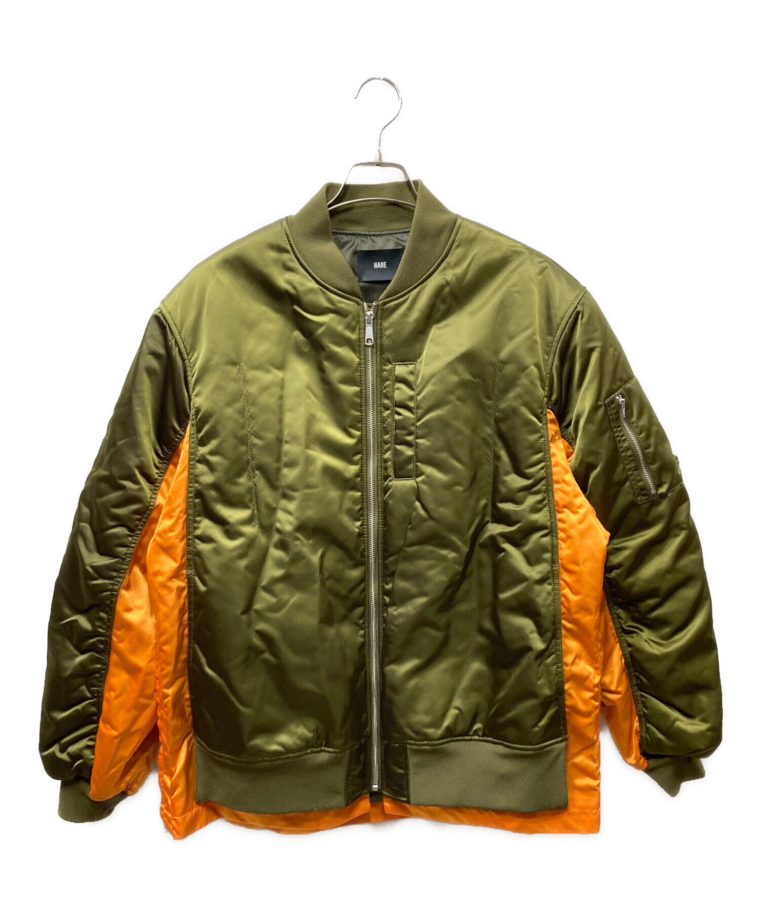 中古・古着通販】HARE (ハレ) サイド ジップ レイヤード MA-1 オリーブ 