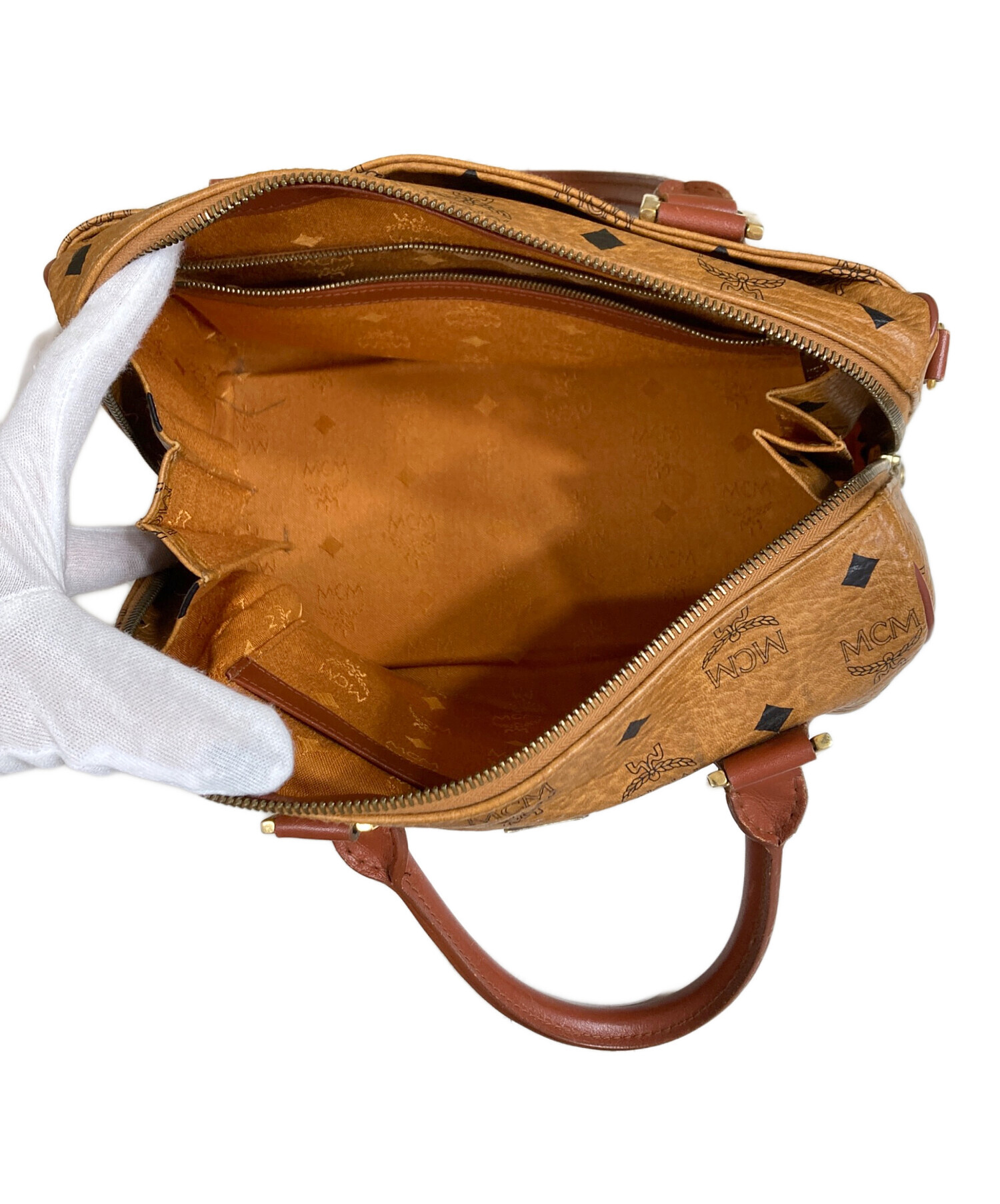 中古美品　MCM ミニボストンバッグ ブラウン 中古・古着通販】MCM (エムシーエム) ミニボストンバッグ ブラウン