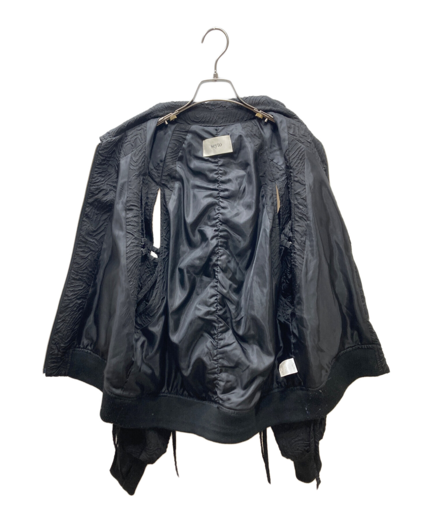 中古・古着通販】seyto (セイト) JACQUARD CUT OUT GATHER BLOUSON