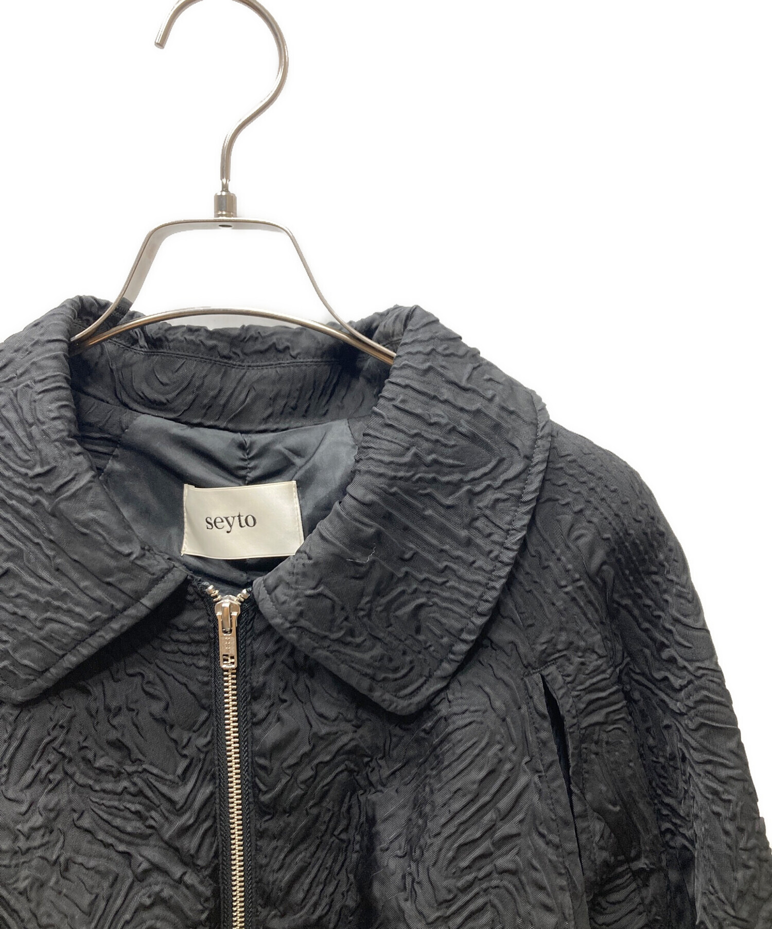 中古・古着通販】seyto (セイト) JACQUARD CUT OUT GATHER BLOUSON