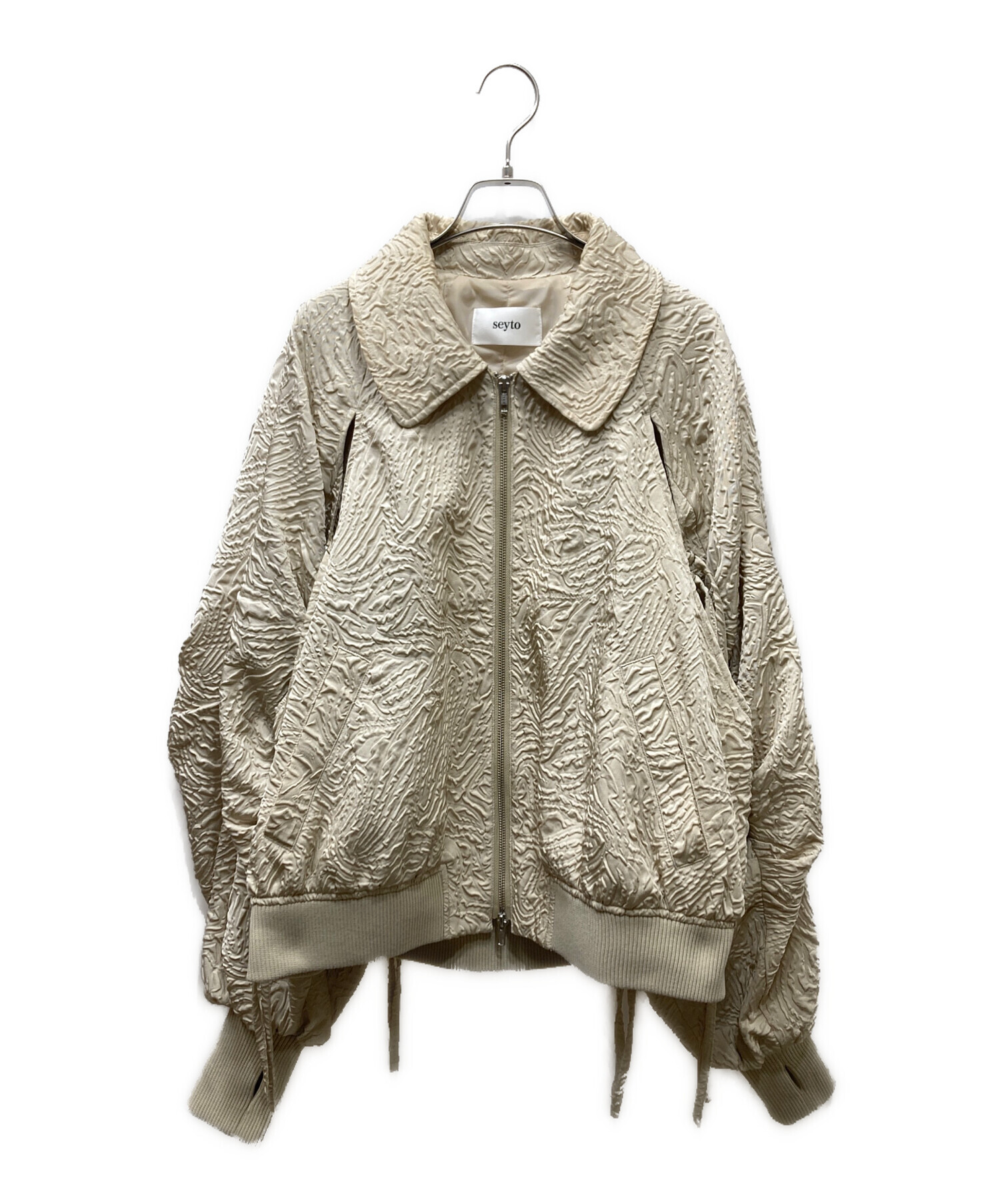 中古・古着通販】seyto (セイト) JACQUARD CUT OUT GATHER BLOUSON 