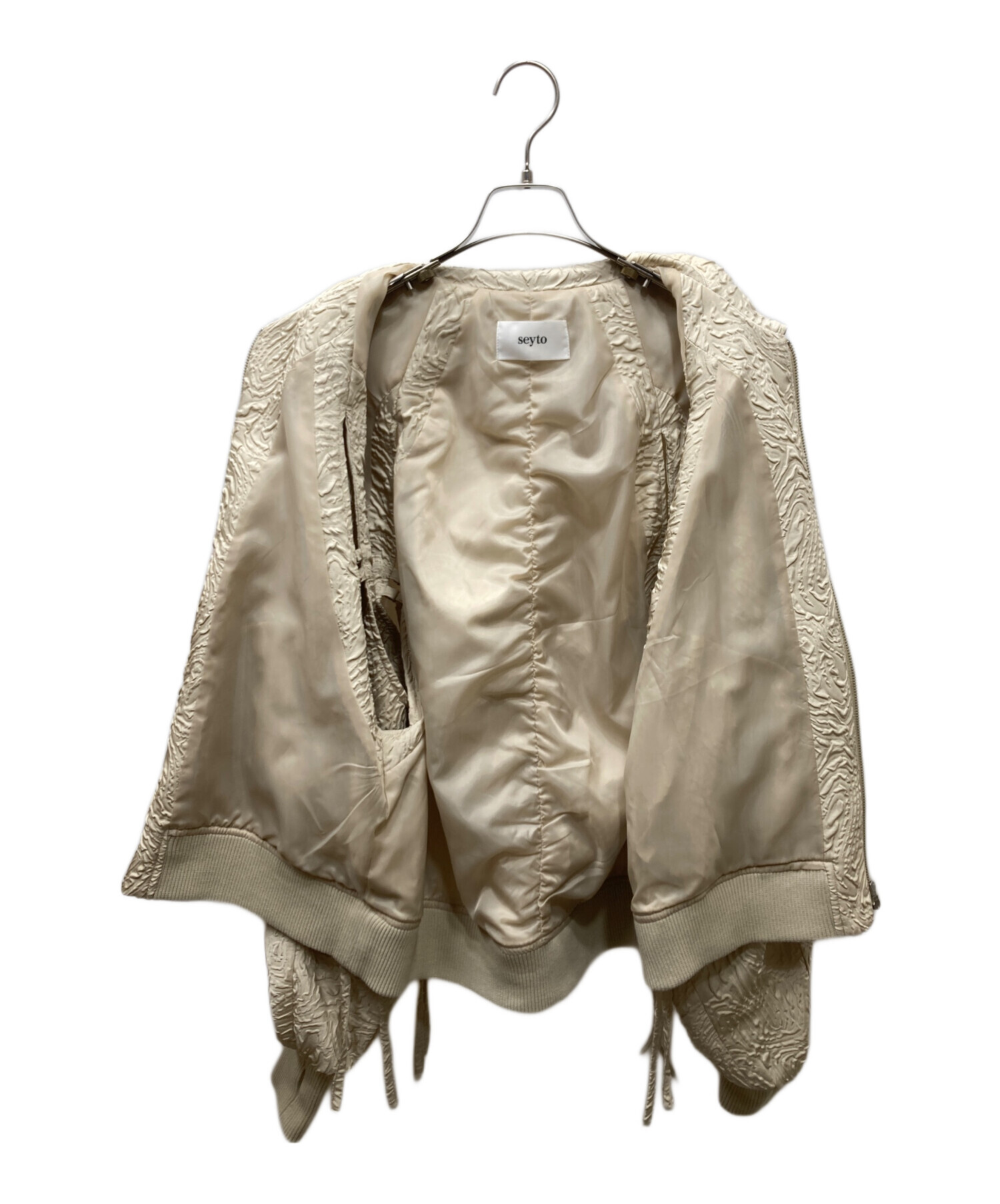 中古・古着通販】seyto (セイト) JACQUARD CUT OUT GATHER BLOUSON 