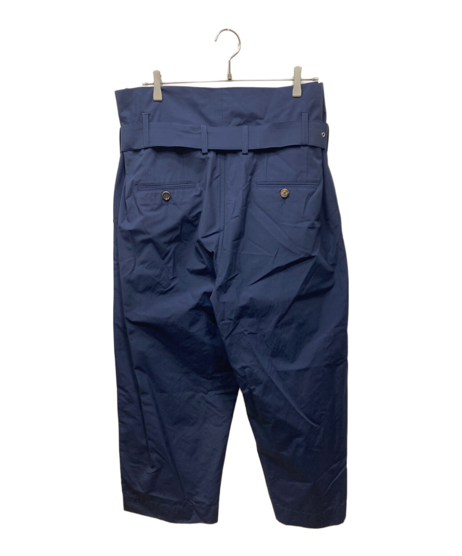 新品未使用　超美品！　PLAN C ベルト付きワイドパンツ40サイズ@a28 中古・古着通販】Plan C (プランシー) ベルト付ワイドパンツ ネイビー