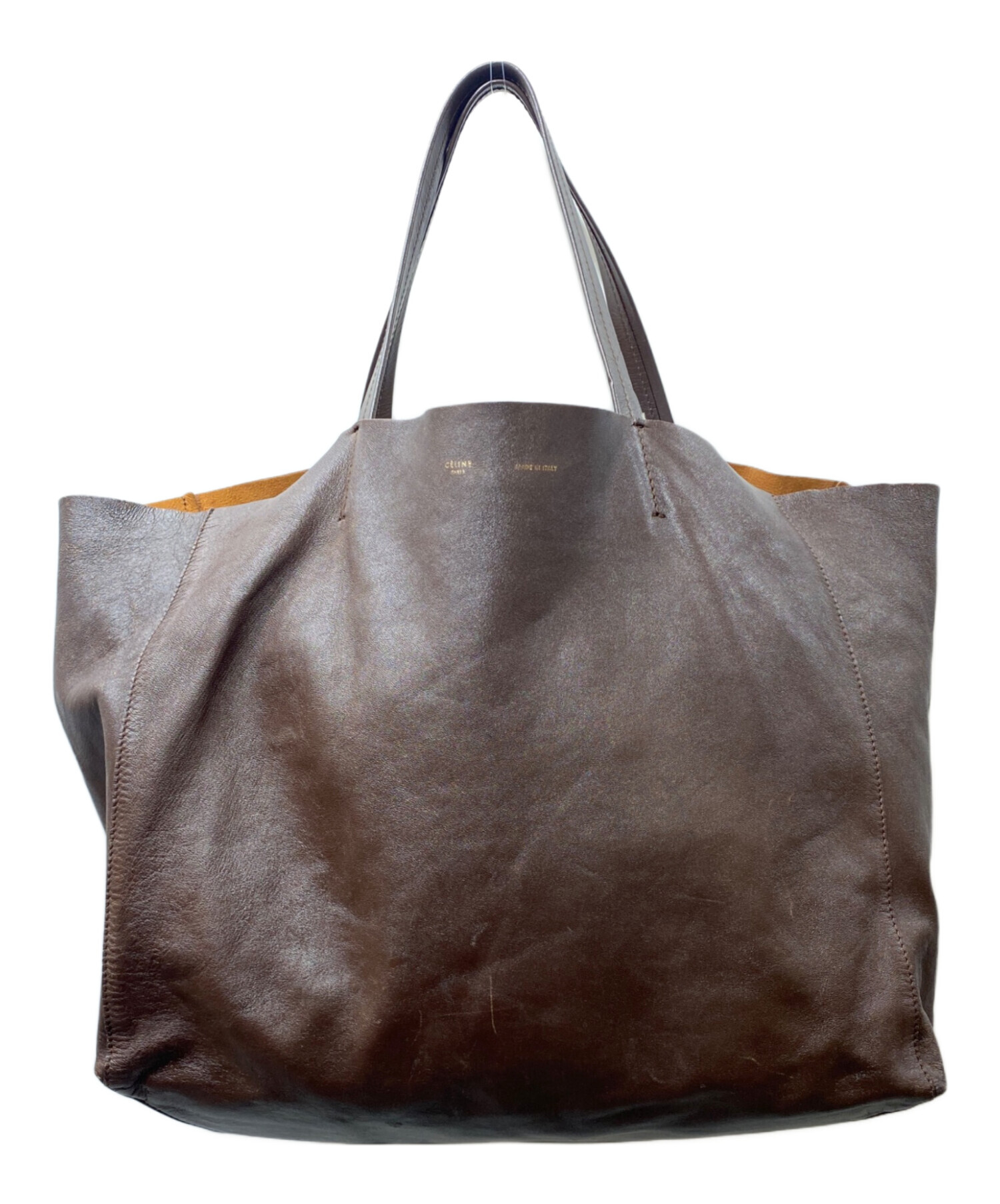 中古・古着通販】CELINE (セリーヌ) レザートートバッグ ブラウン 