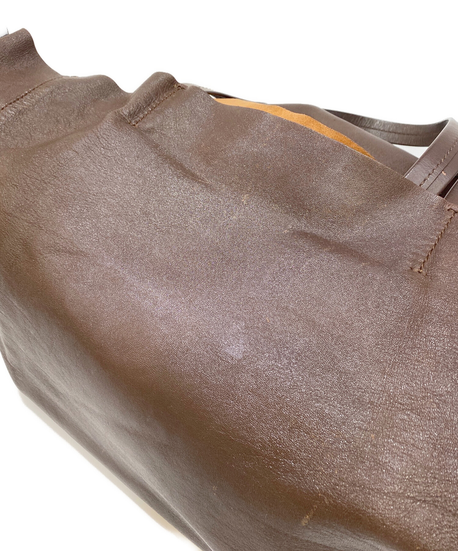 中古・古着通販】CELINE (セリーヌ) レザートートバッグ ブラウン