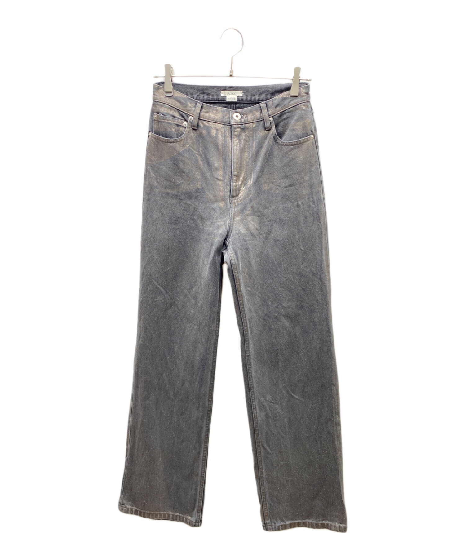中古・古着通販】Ameri (アメリ) FOIL STRAIGHT COLOR DENIM ラメ加工