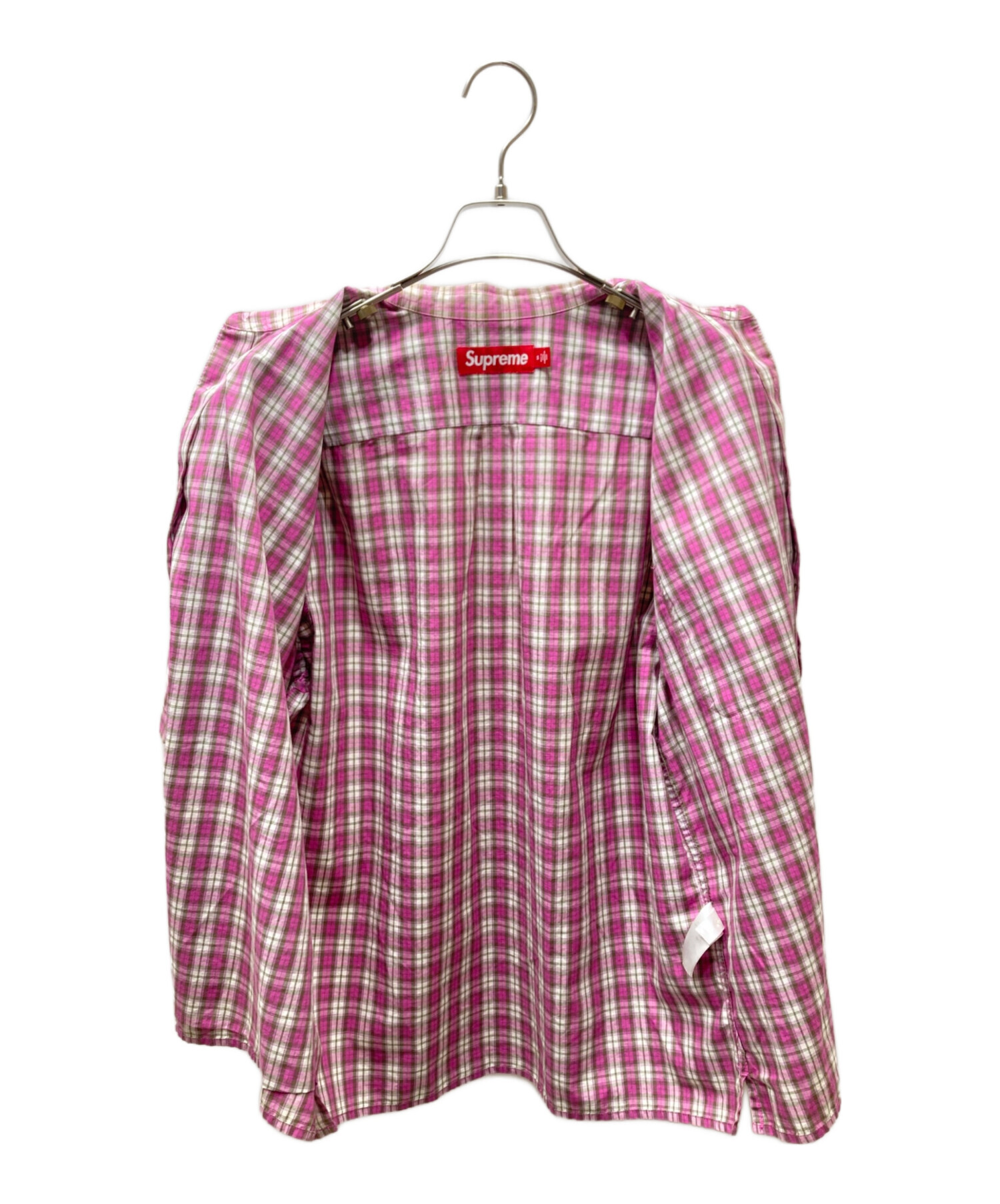 Supreme シュプリーム　チェックシャツ 長袖シャツ ピンク 中古・古着通販】SUPREME (シュプリーム) Mini Plaid S/S Shirt