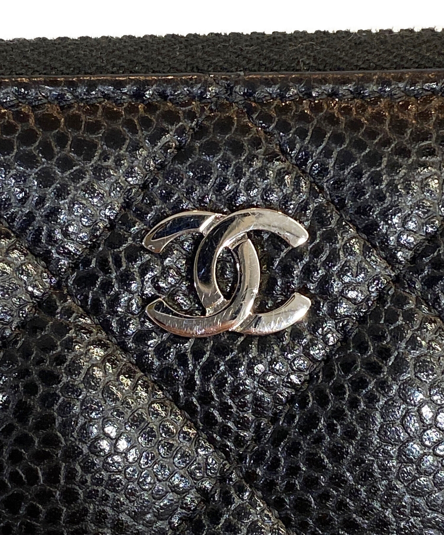 中古・古着通販】CHANEL (シャネル) キャビアスキンラウンドファスナー