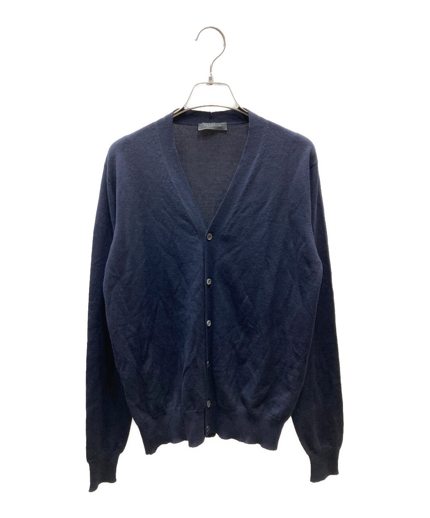 中古・古着通販】PRADA (プラダ) ウールニットカーディガン ネイビー 