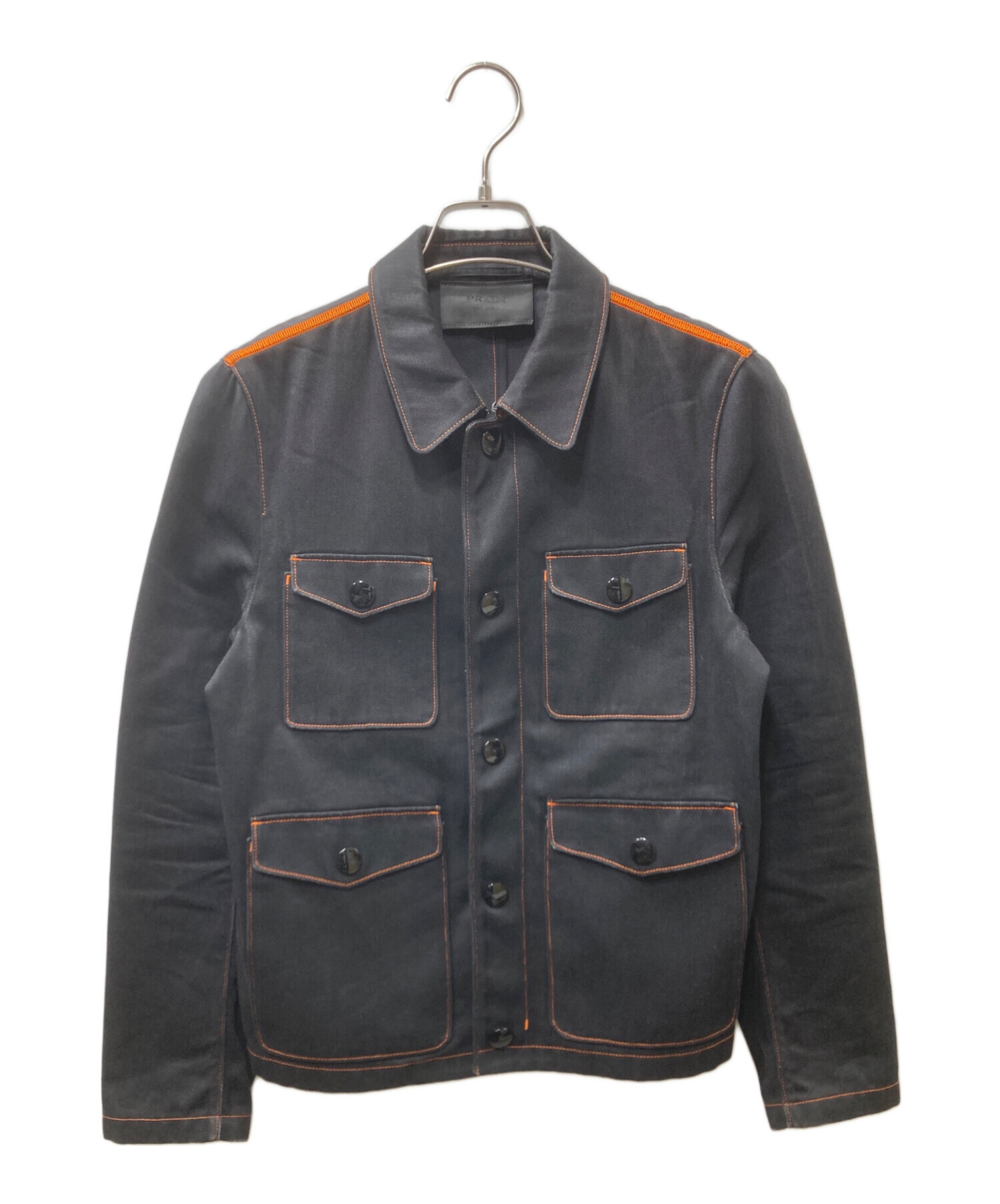 中古・古着通販】PRADA (プラダ) ワークジャケット ブラック サイズ:44 