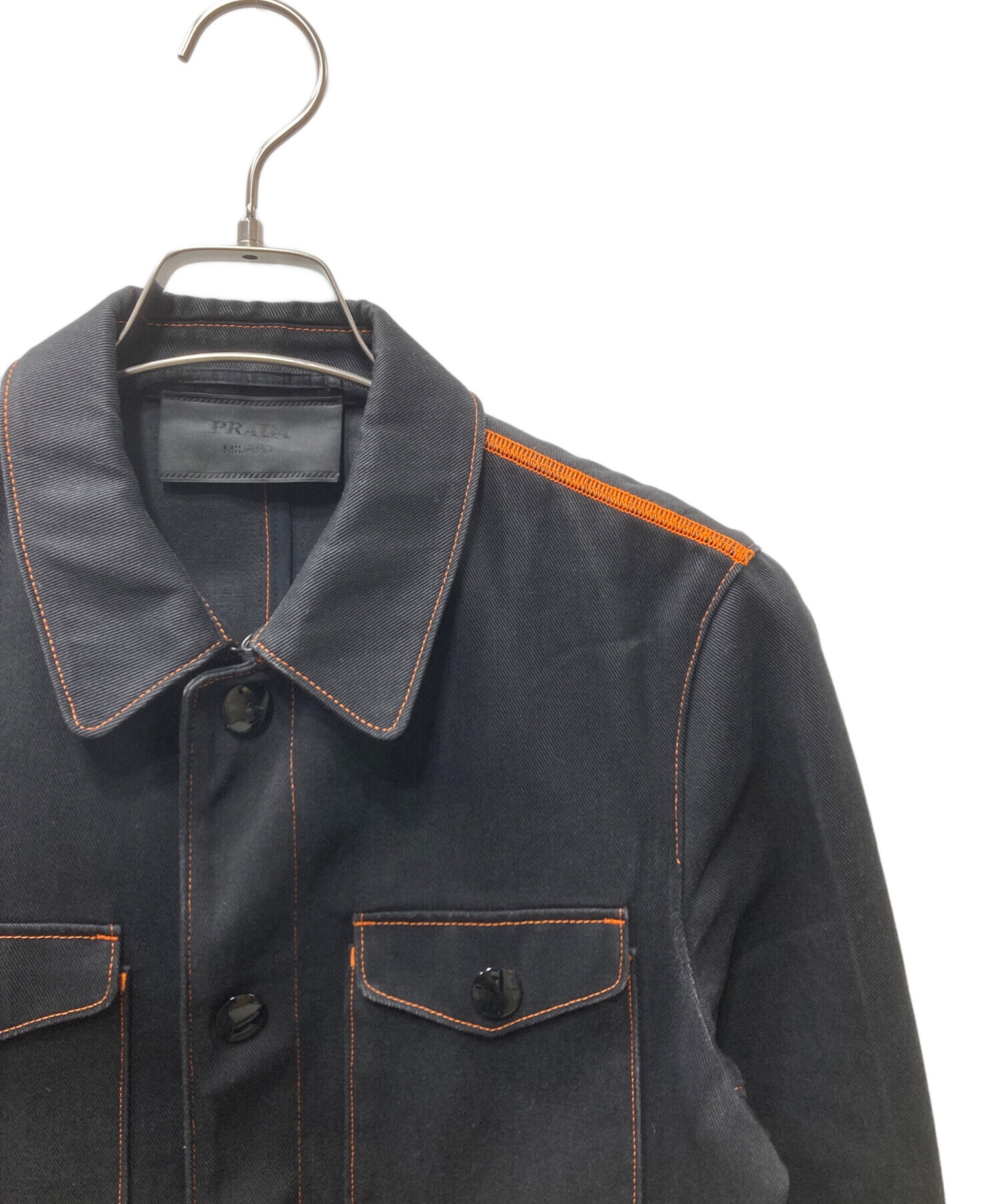 中古・古着通販】PRADA (プラダ) ワークジャケット ブラック サイズ:44 
